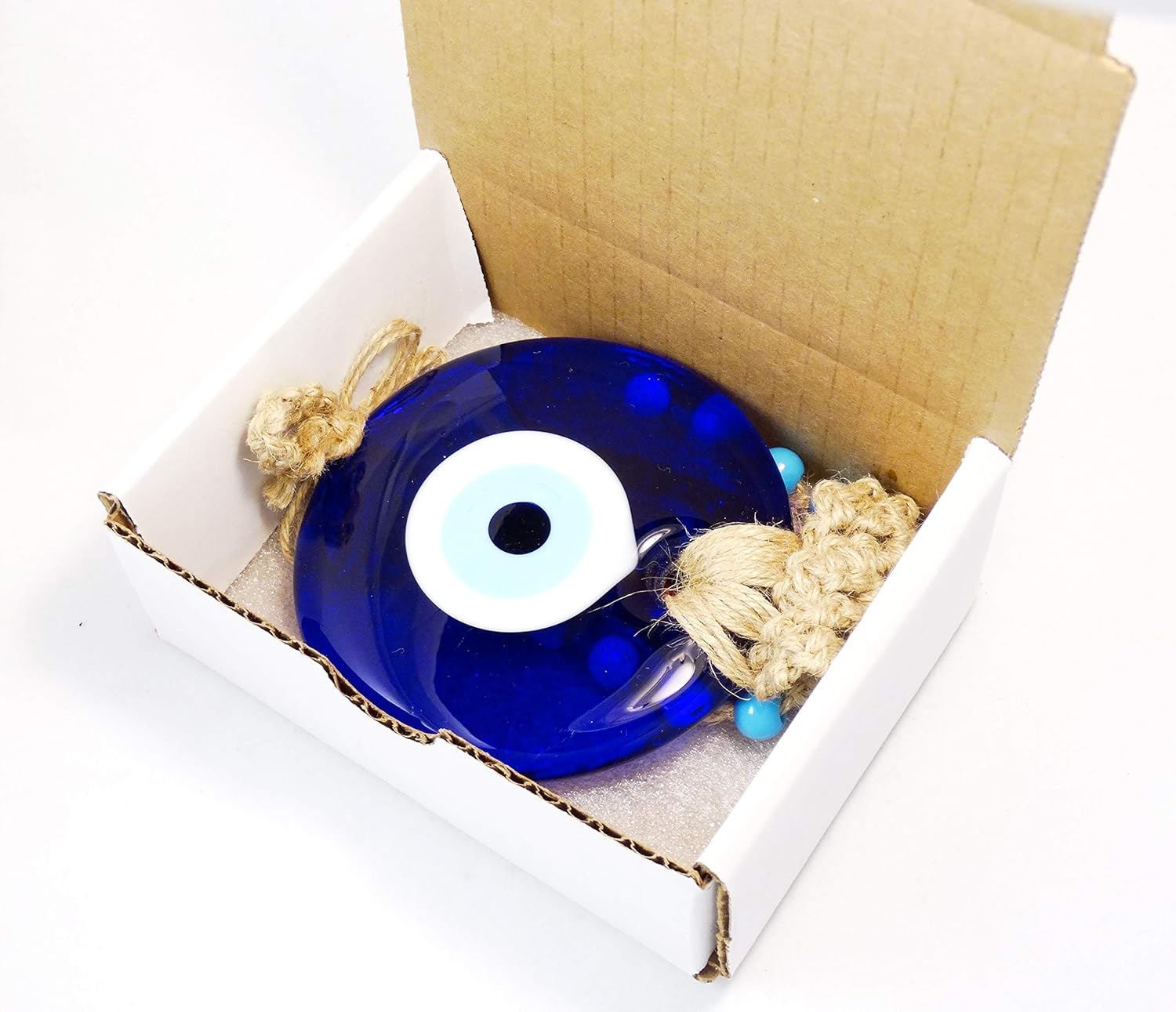 Balgin Evil Eye Wall Decor 11 Inch Tall Blue Glass Hanging Ornament