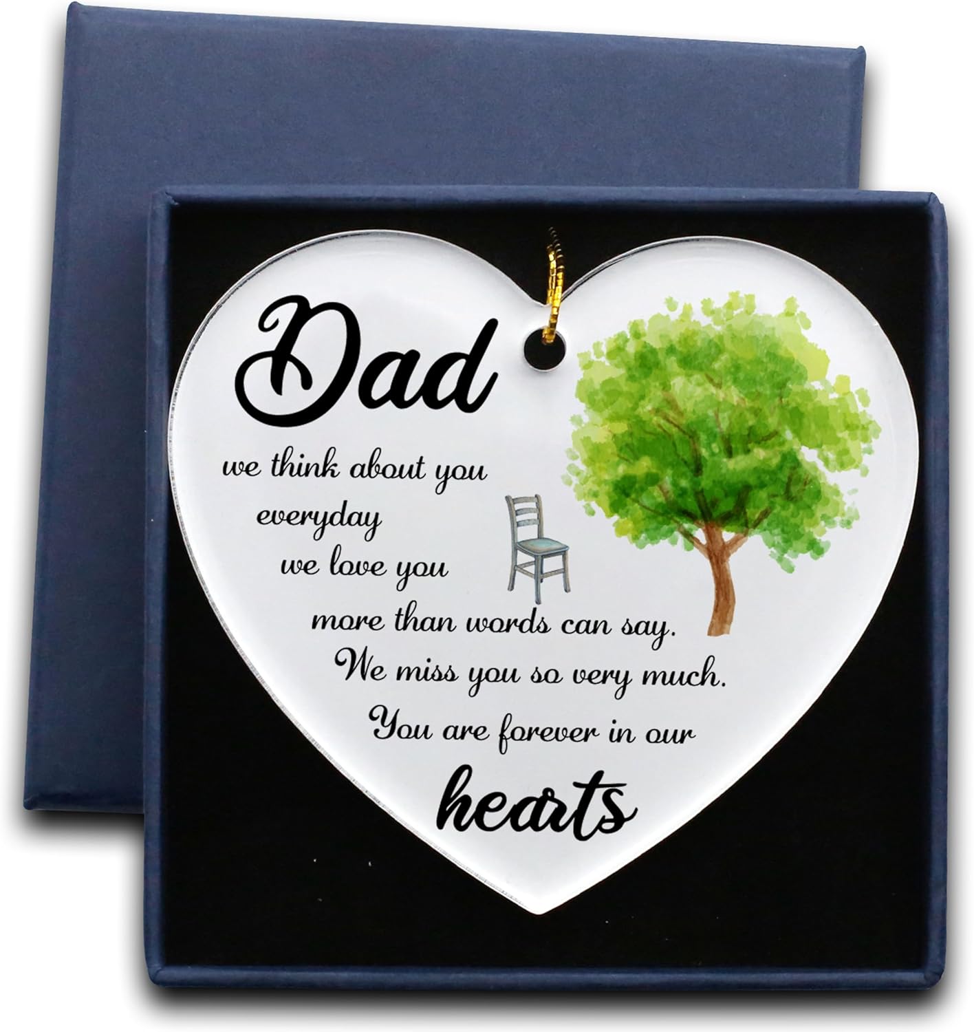 Memorial Daddy Gift - Acrylic Heart Hanging Ornament