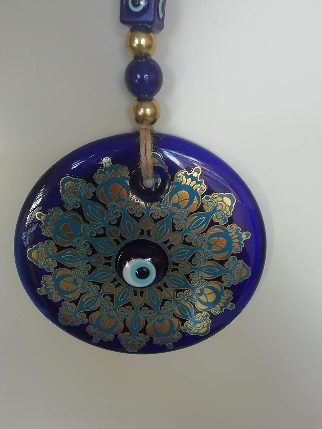 Turkish Blue Evil Eye Wall Hanging Decor Large Glass Protection Ornament
