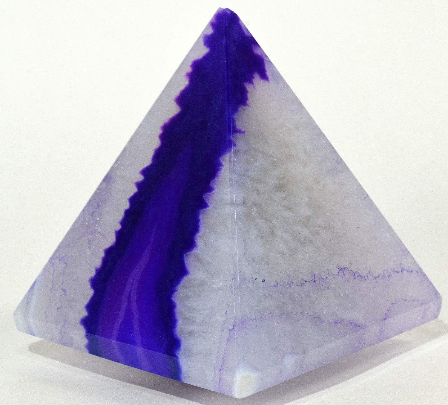 HQRP HC Set Dyed Purple Agate Pyramid with Quartz Pebble
