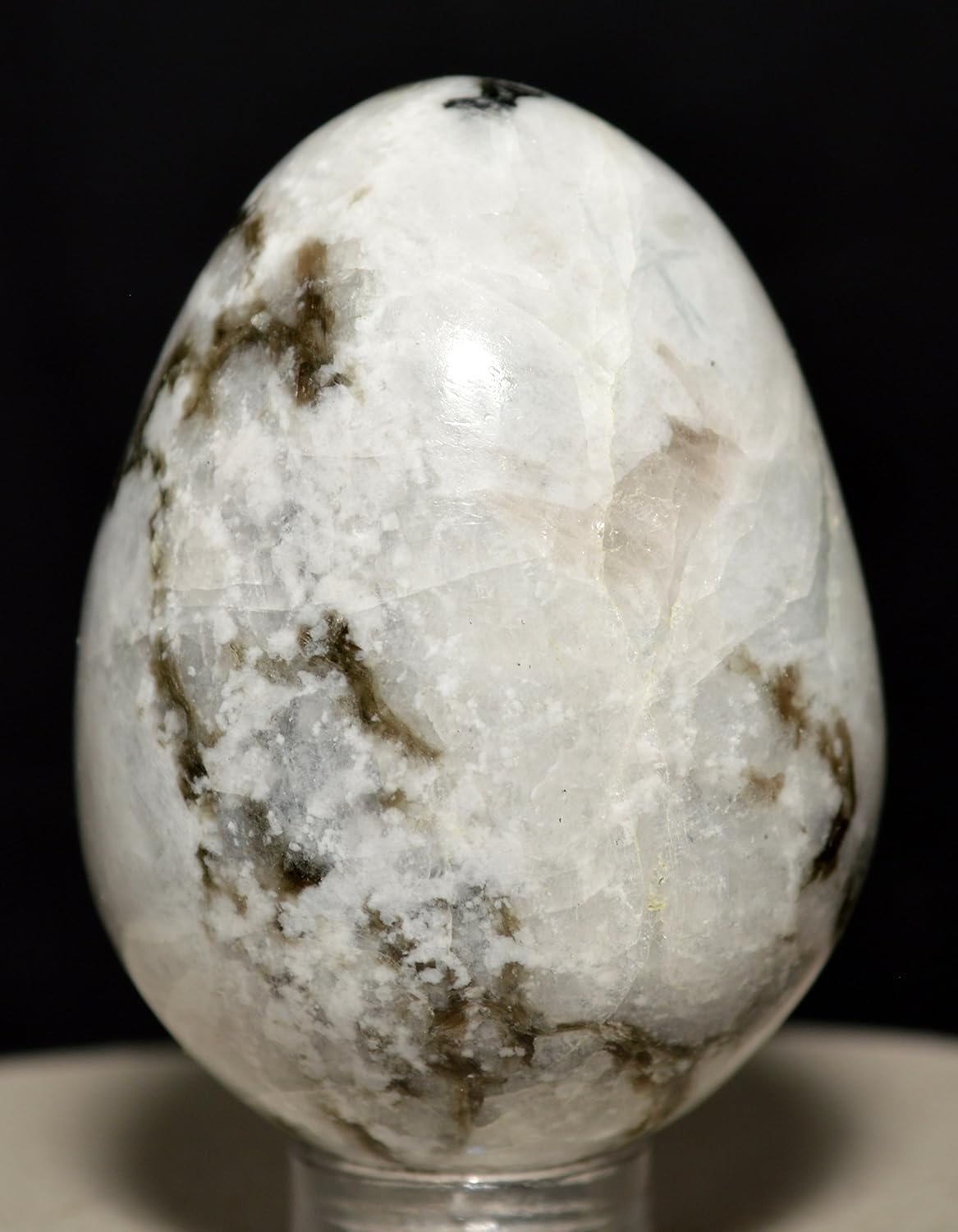 HQRP 47mm Rainbow Moonstone Egg with Stand