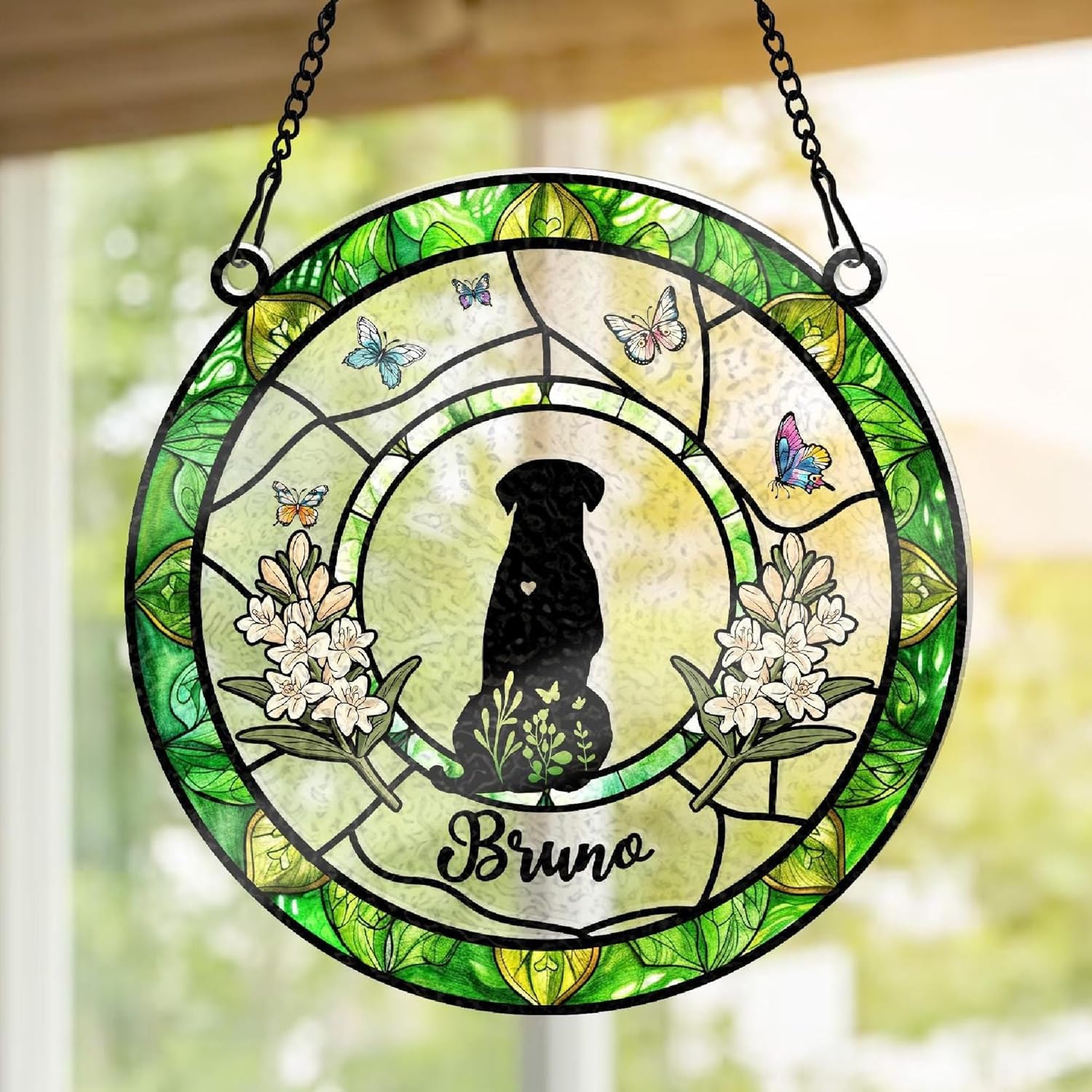 Personalized Dog Lover Suncatcher Custom Dog Breed Decor