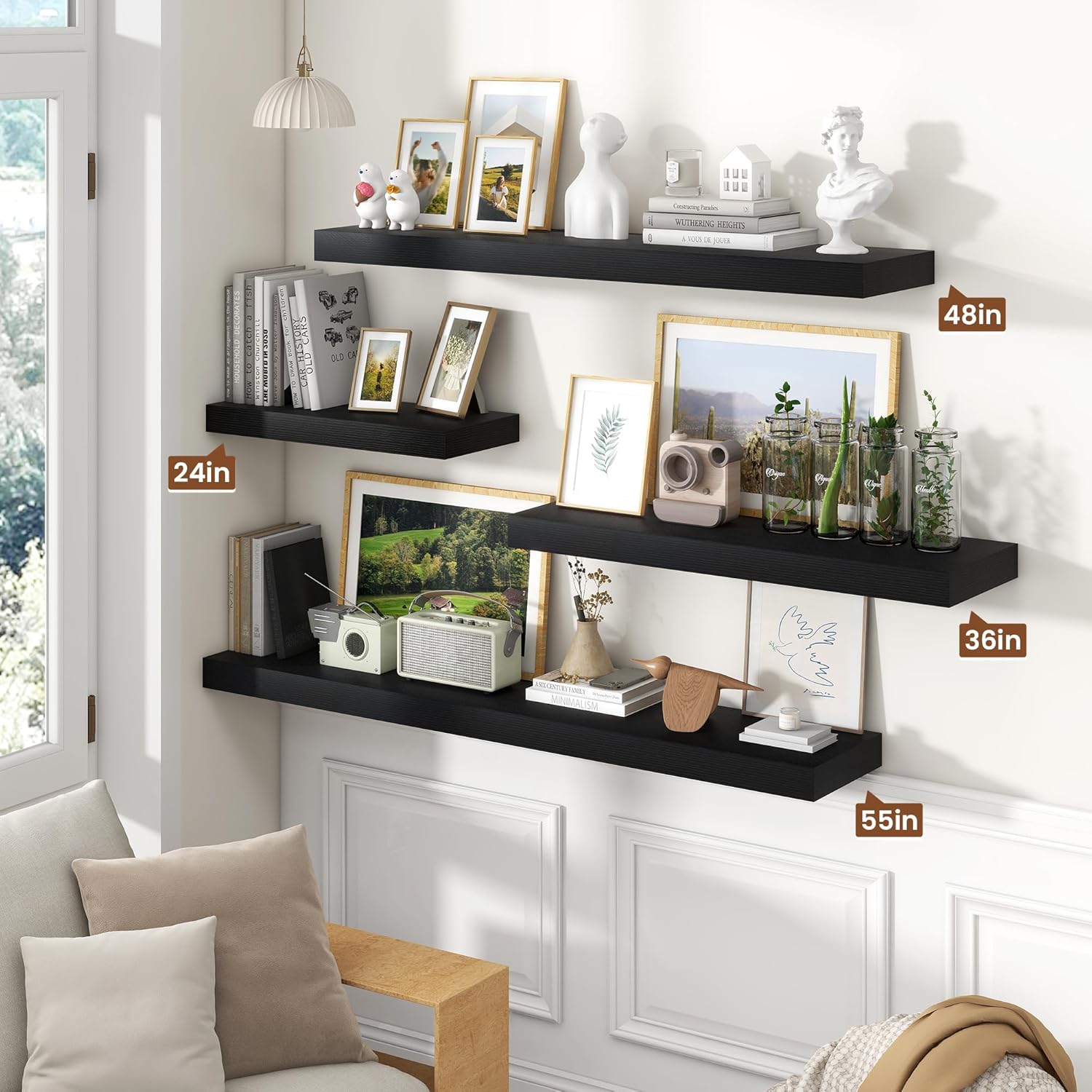 55 Inch Floating Shelf Wall Mount Storage Display