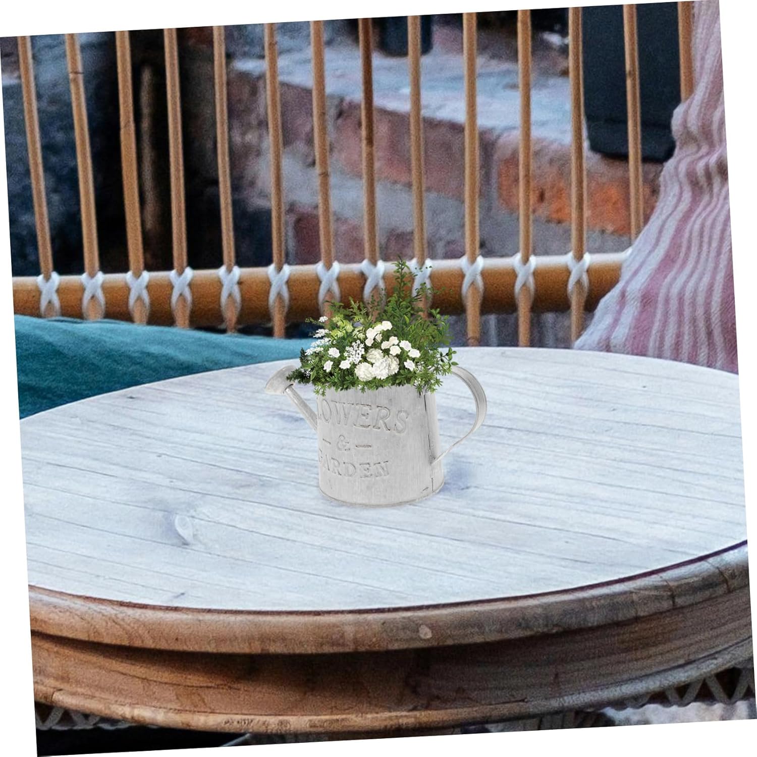 3pcs Vintage Galvanized Metal Flower Vase Watering Can Plant Holder