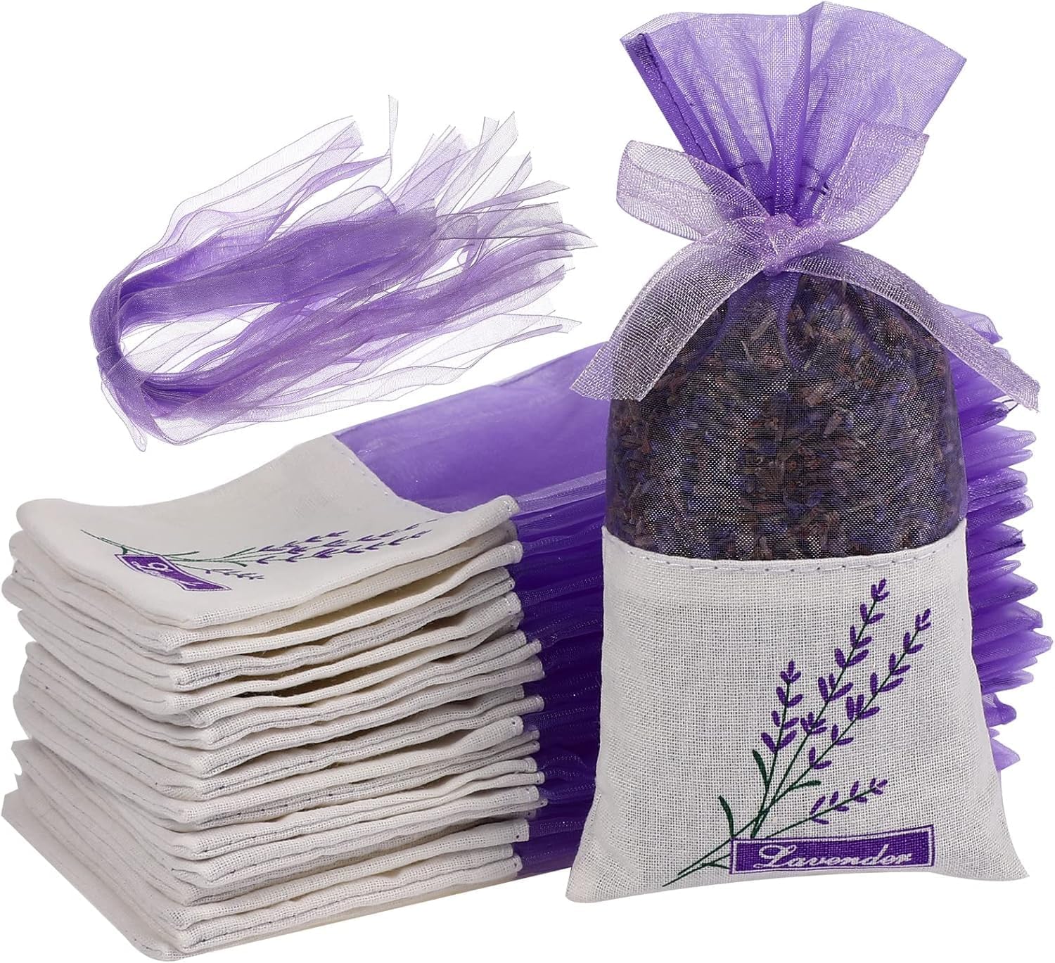 FOMIYES Lavender Sachets 30pcs Empty Gauze Bags