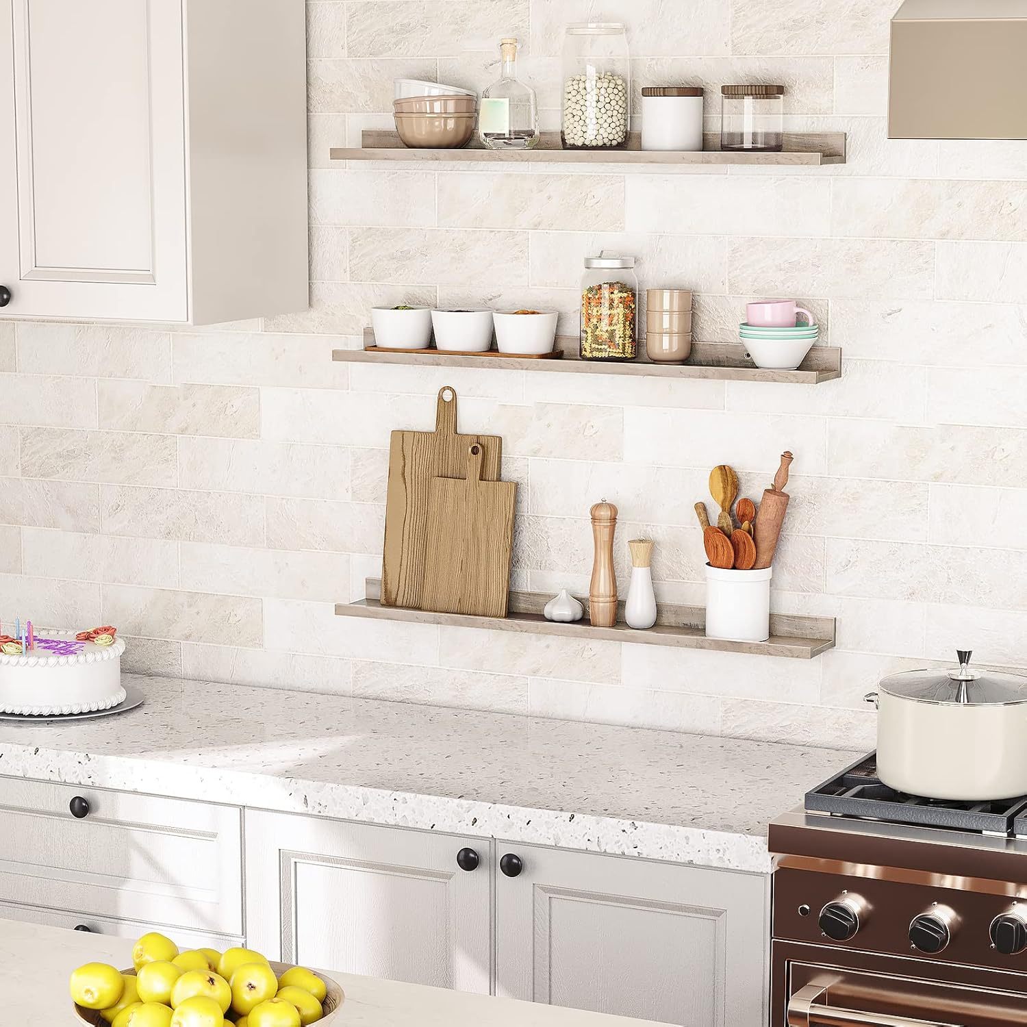 HOOBRO Floating Shelves Set of 3 for Home Office Decor