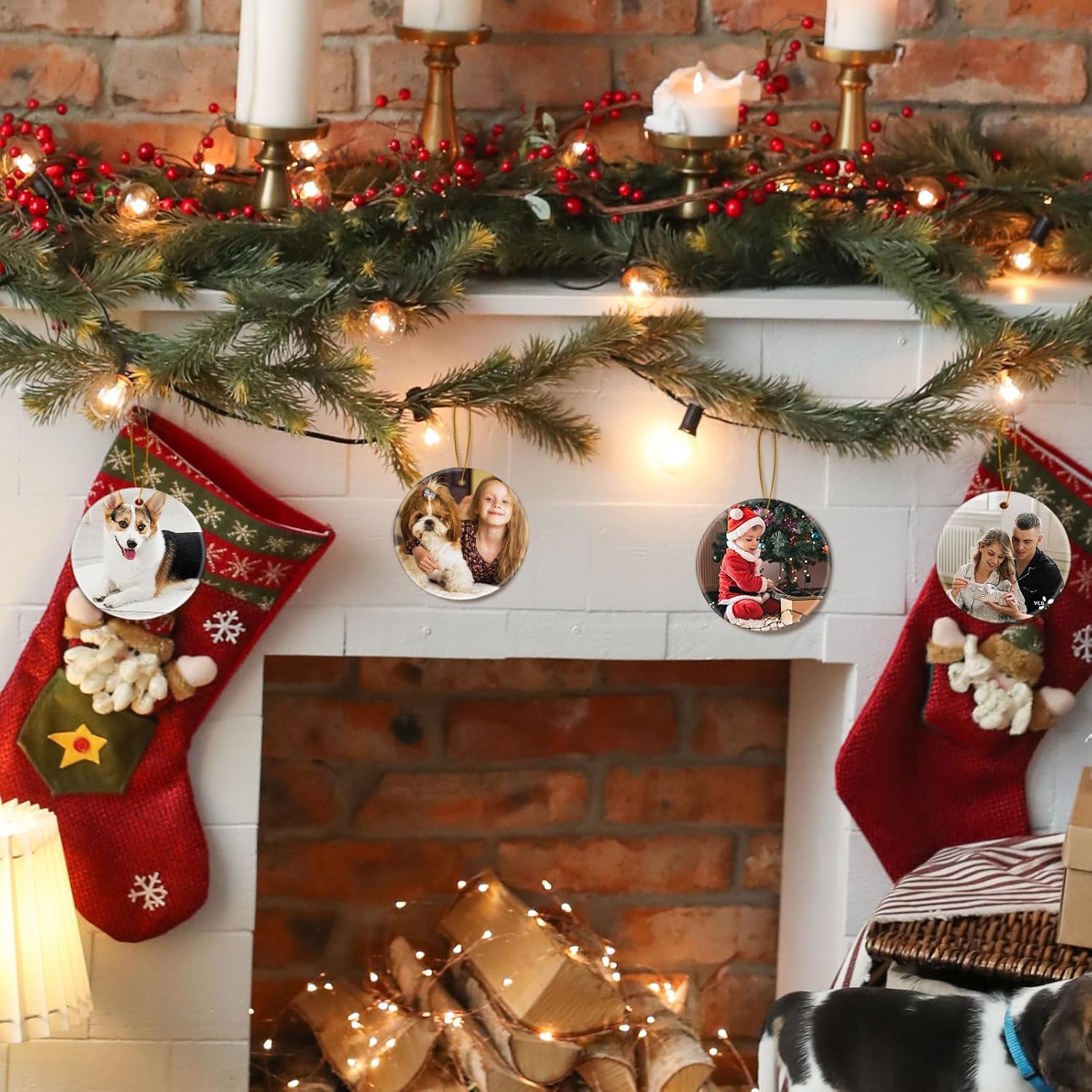 VPJ Sublimation Ornament Blanks - Double Side White Round Porcelain for Heat Press Printing