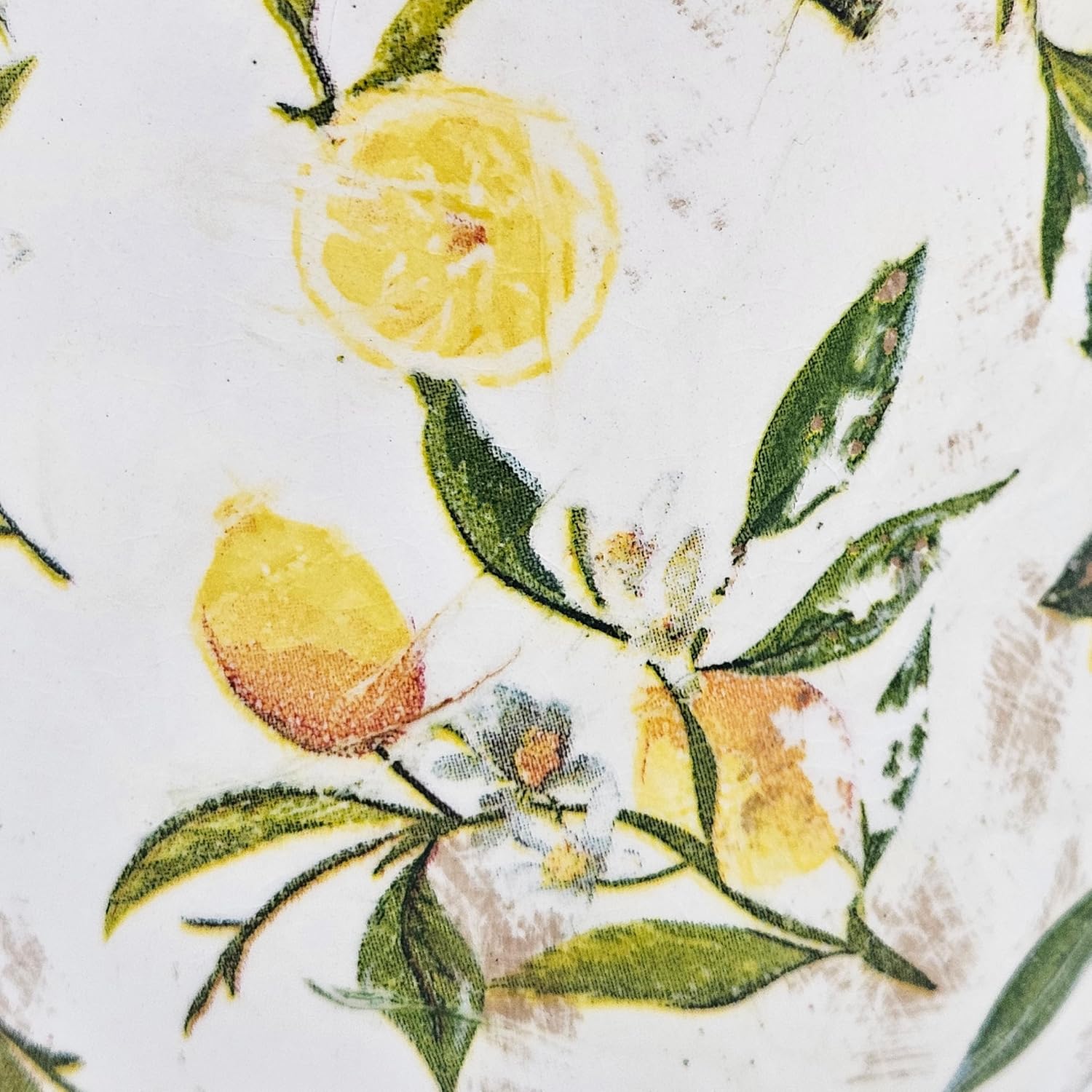 Round Ceramic Pitcher Vase with Lemon Design Farmhouse Accent Vintage Jug 8 x 65 Inches