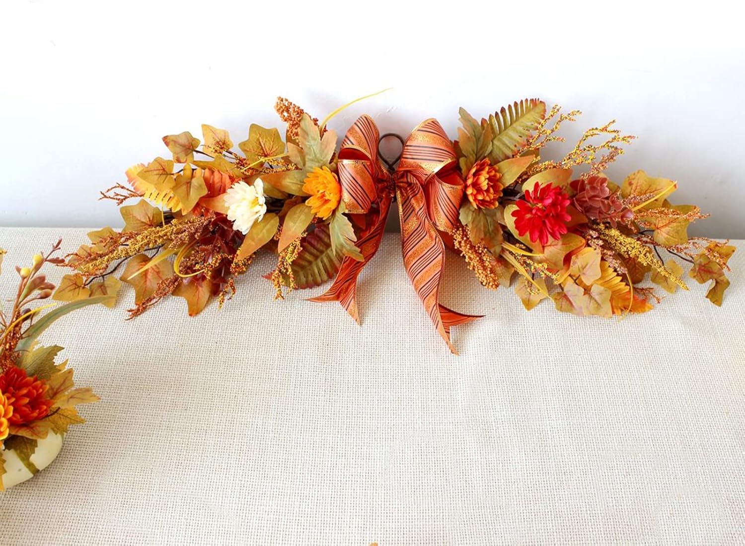 BEIJIALY 28in Autumn Fall Wreath with Bow