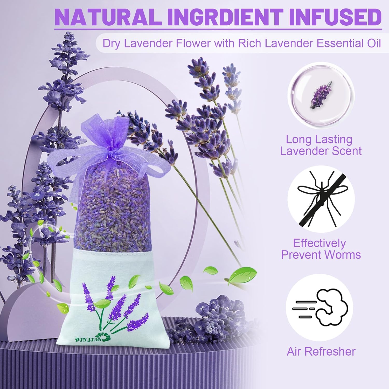 6-Pack Lavender Scent Sachet Bags for Home Use