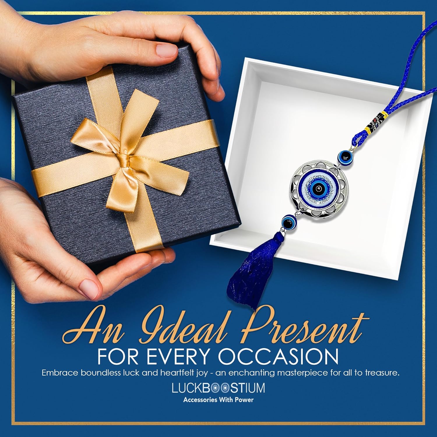LUCKBOOSTIUM Evil Eye Keychain - Good Luck Protection Charm