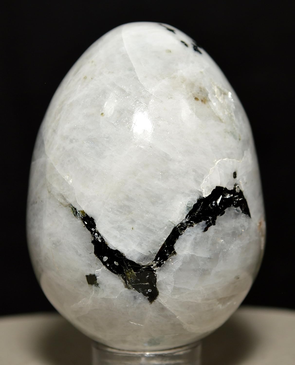 HQRP 46mm Rainbow Moonstone Egg with Stand