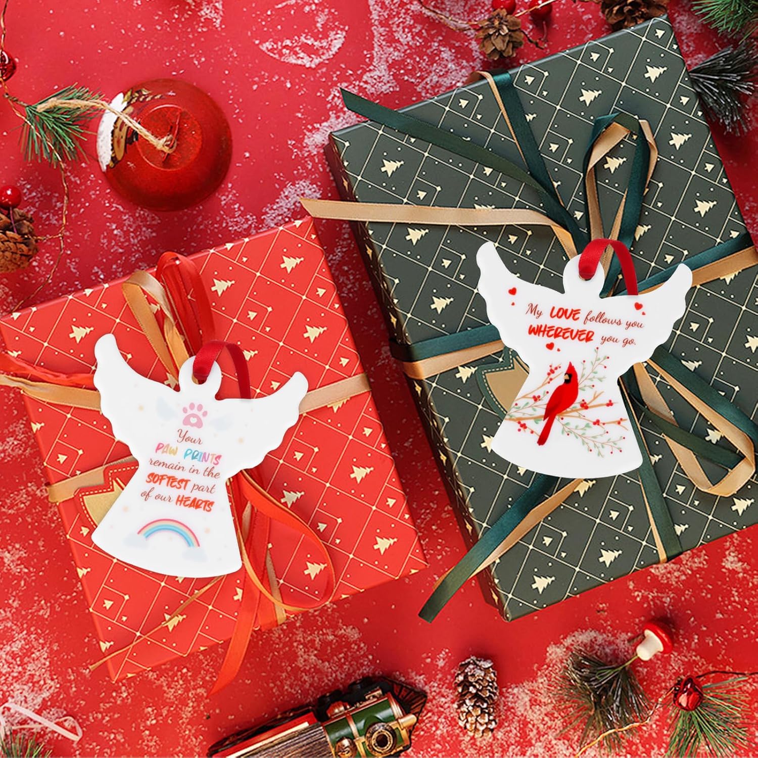 Ceramic Memorial Ornament with Lanyard for Christmas Tree