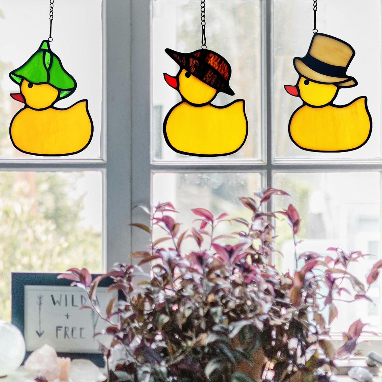 Stained Glass Jeep Ducks Window Decor Suncatcher Ornament