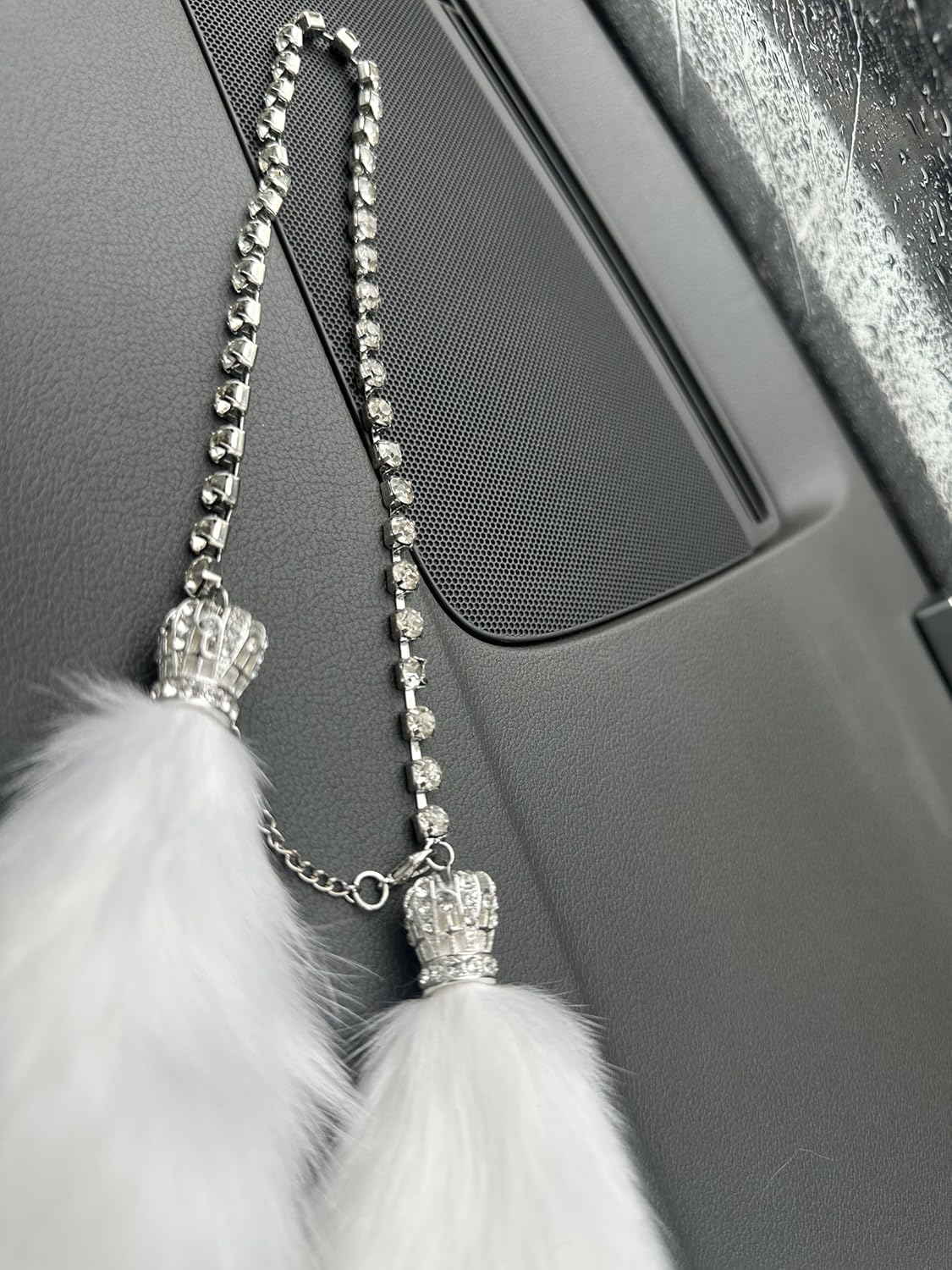 Bling Car Charm Cute Plush Fox Hanging Mirror Ornament