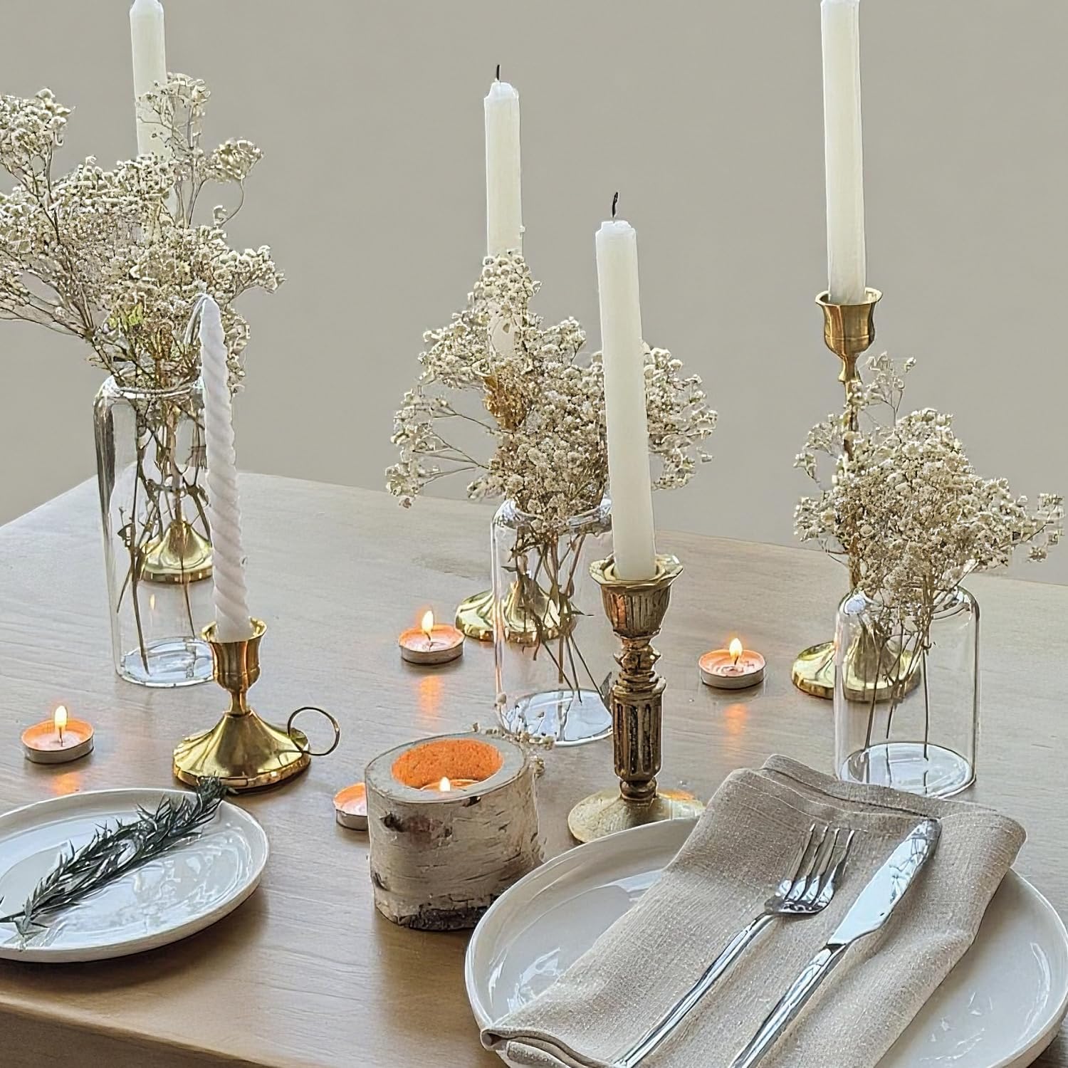 Tahnach Glass Bud Vases Set of 3 Clear Vases for Centerpieces