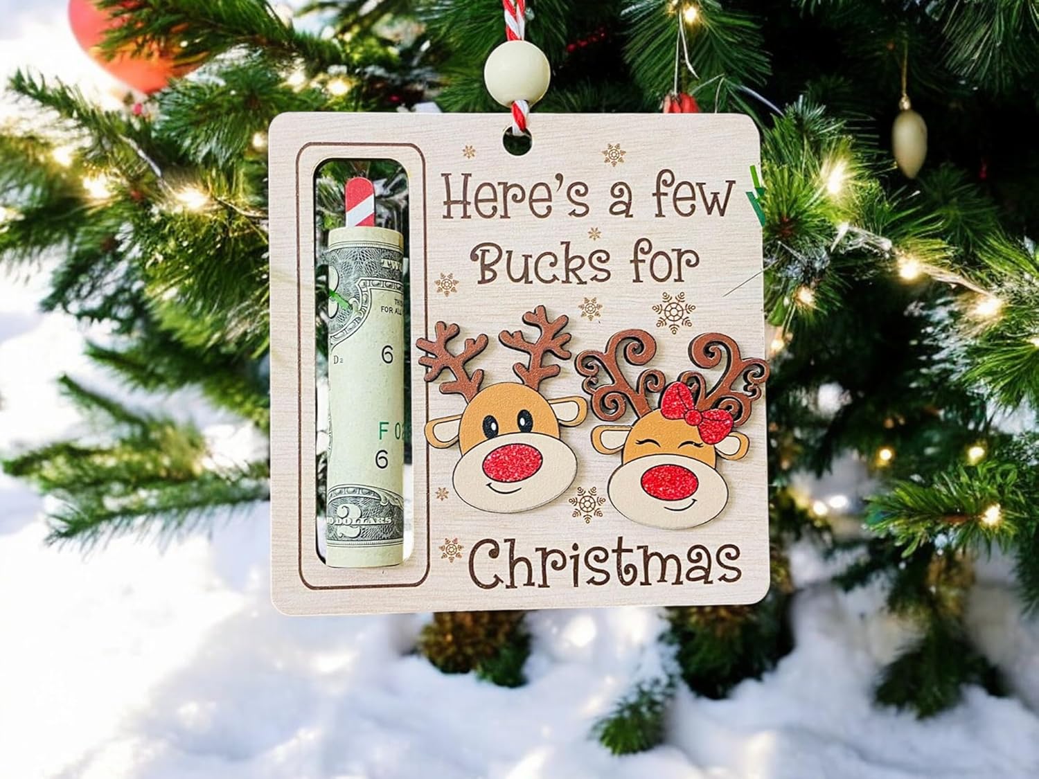 AXAHUHA Reindeer Money Holder Christmas Ornament