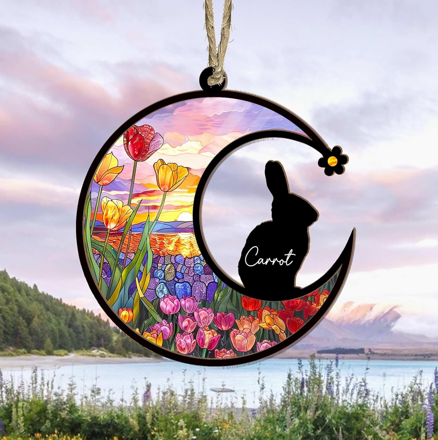 Personalized Rabbit Memorial Suncatcher Custom Bunny Gift