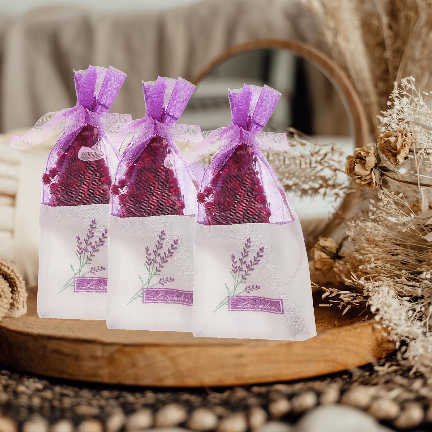 FOMIYES Lavender Sachets 30pcs Empty Gauze Bags