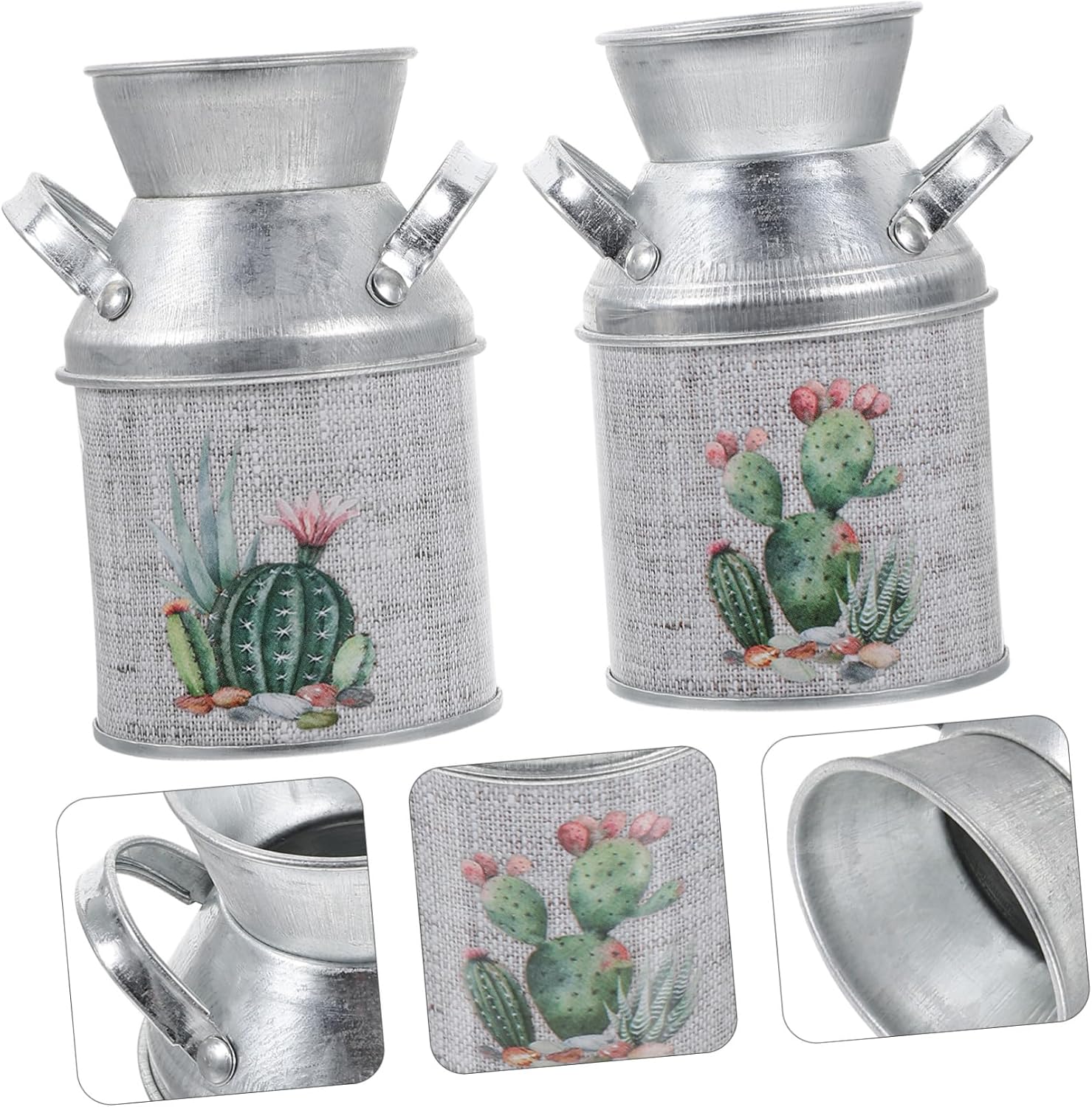 2pcs Rustic Iron Flower Pot Decorative Vases for Wall Plant and Home Dcor