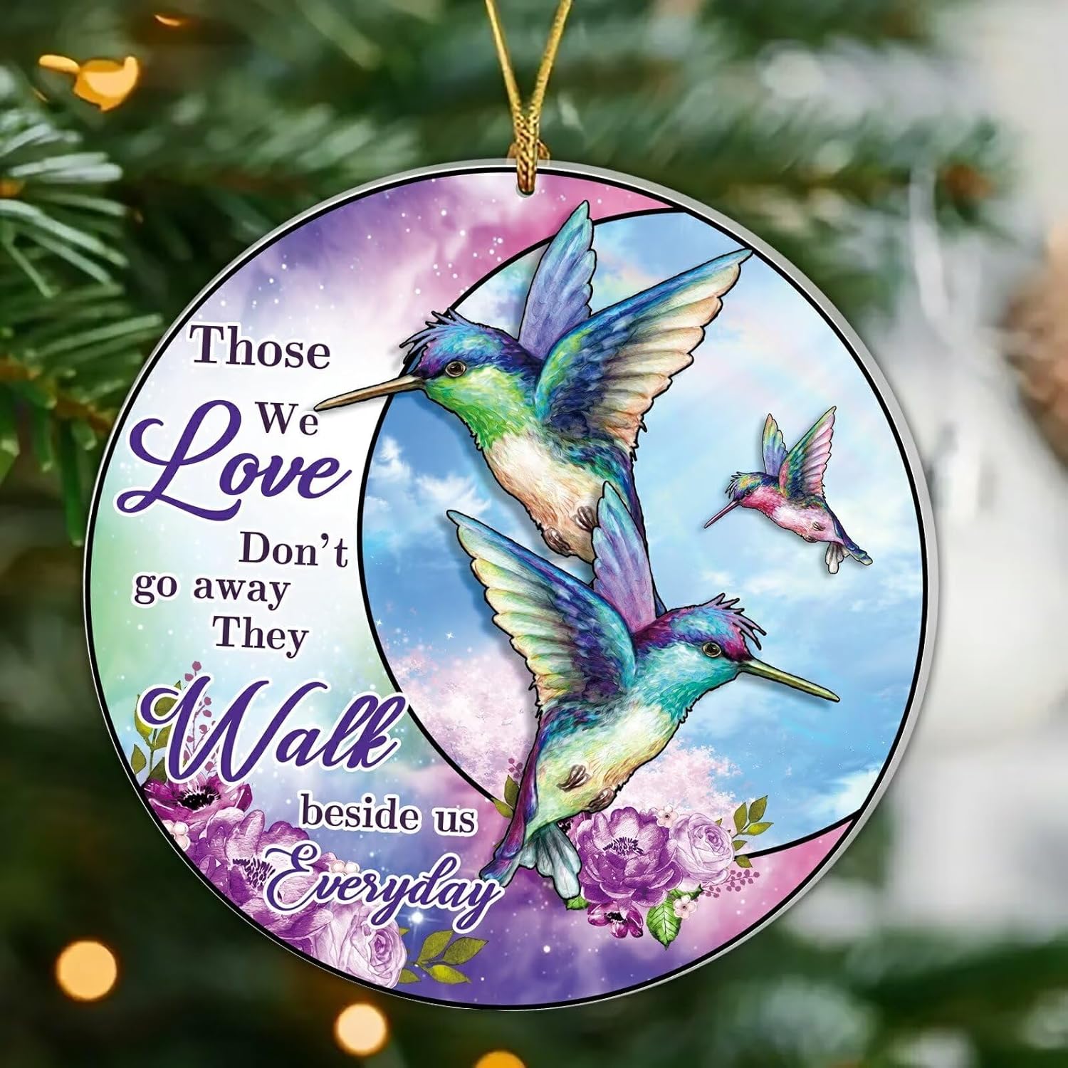 Hummingbird Memorial Christmas Ornament 2024 Sympathy Gift for Loss of Loved One Loving Memorial Decor