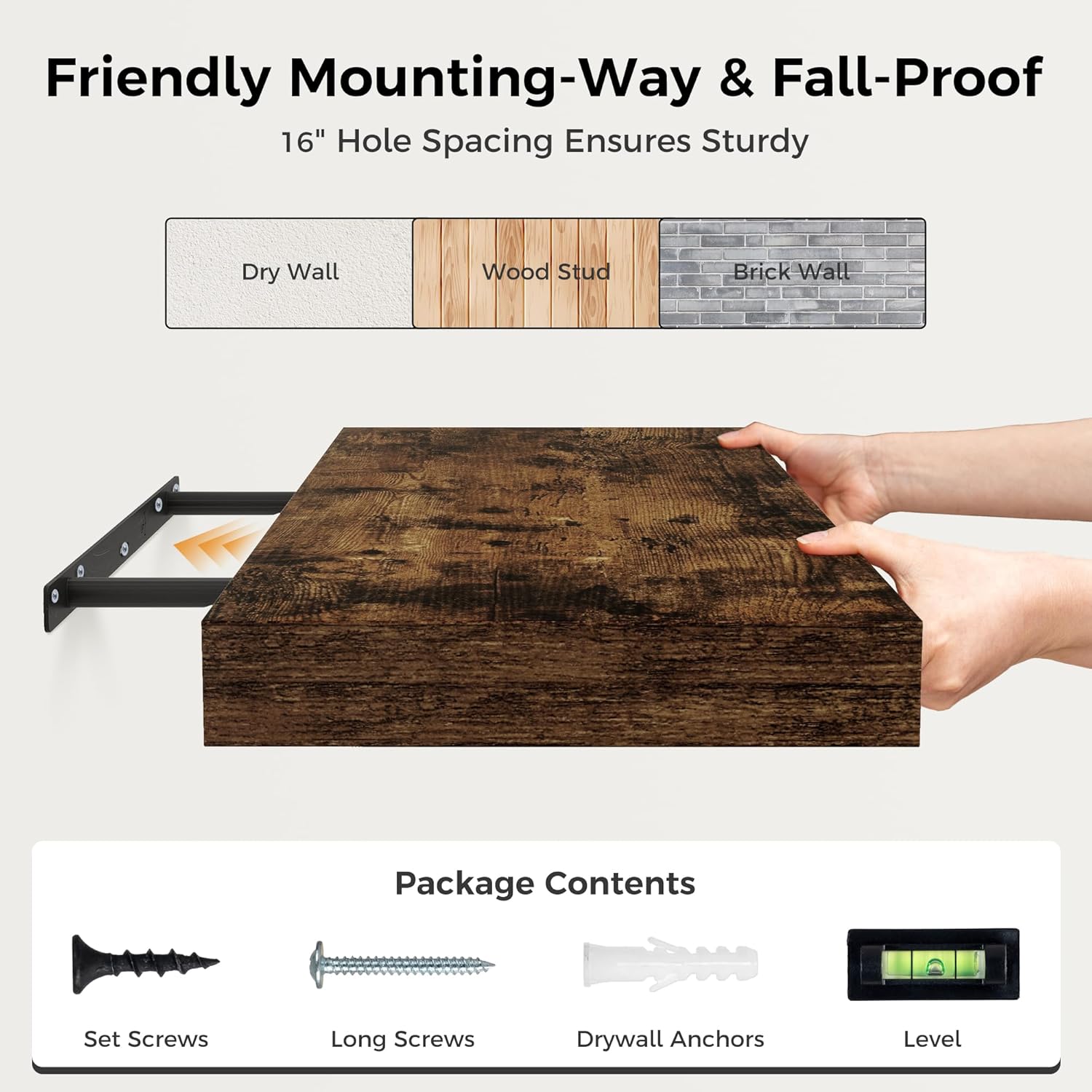 Fun Memories 12 Inch Floating Shelf Set of 2
