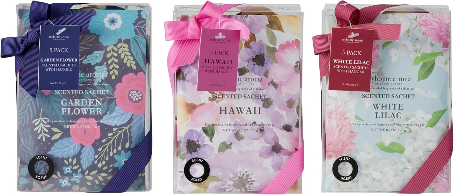 3 Packs of 5pc Fragrance Sachets with Hanger