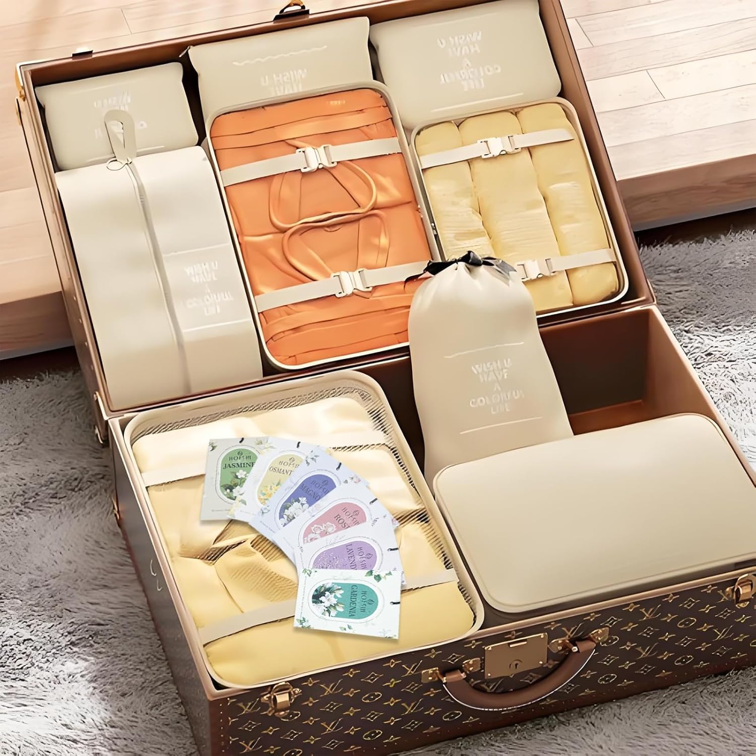 12 Pack Jasmine Scented Sachets for Drawer and Closet