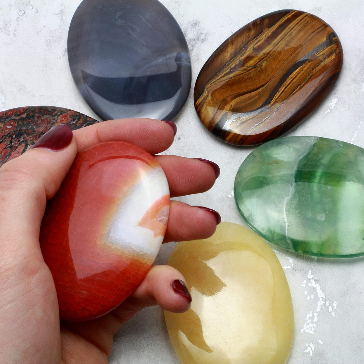 CrystalAge Green Aventurine Palm Stone 70x50mm