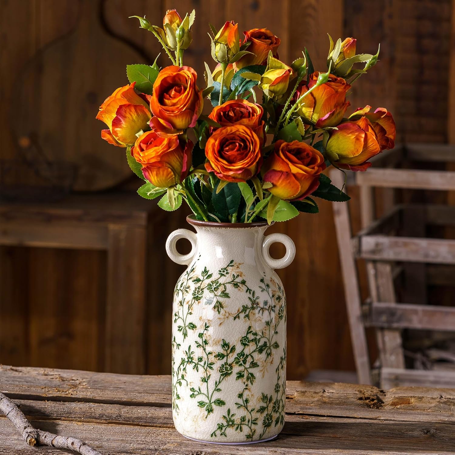 Sure Yuesi Vintage Pastoral Vase with Handles 91 Inch