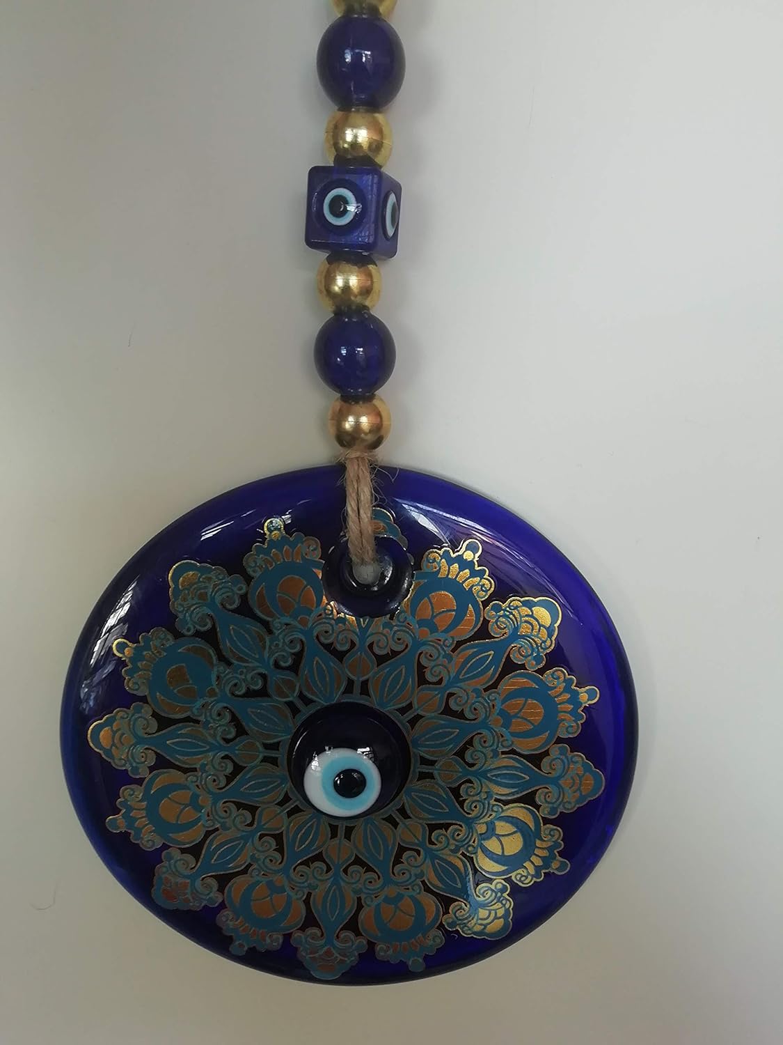 Turkish Blue Evil Eye Wall Hanging Decor Large Glass Protection Ornament