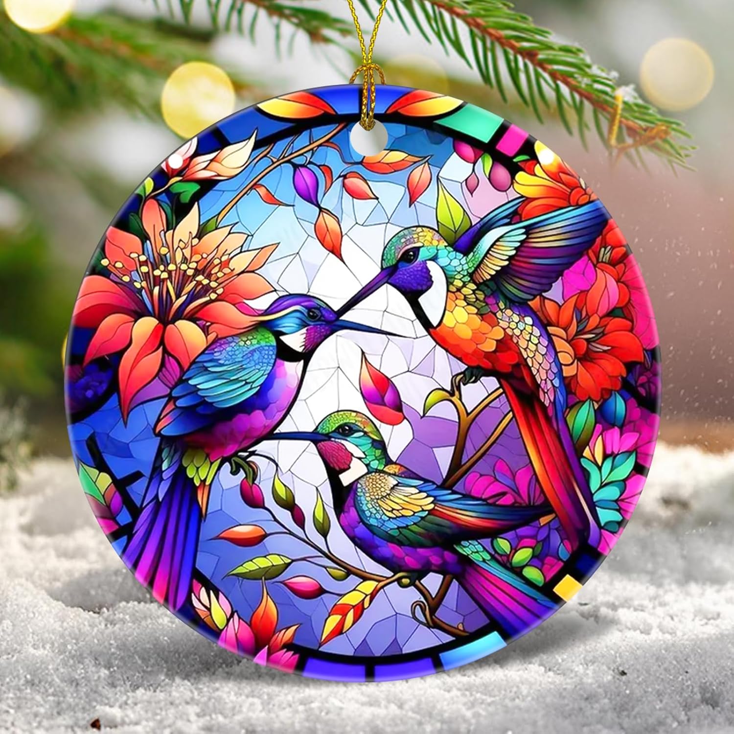 Ceramic Hummingbird Christmas Tree Ornament Decor