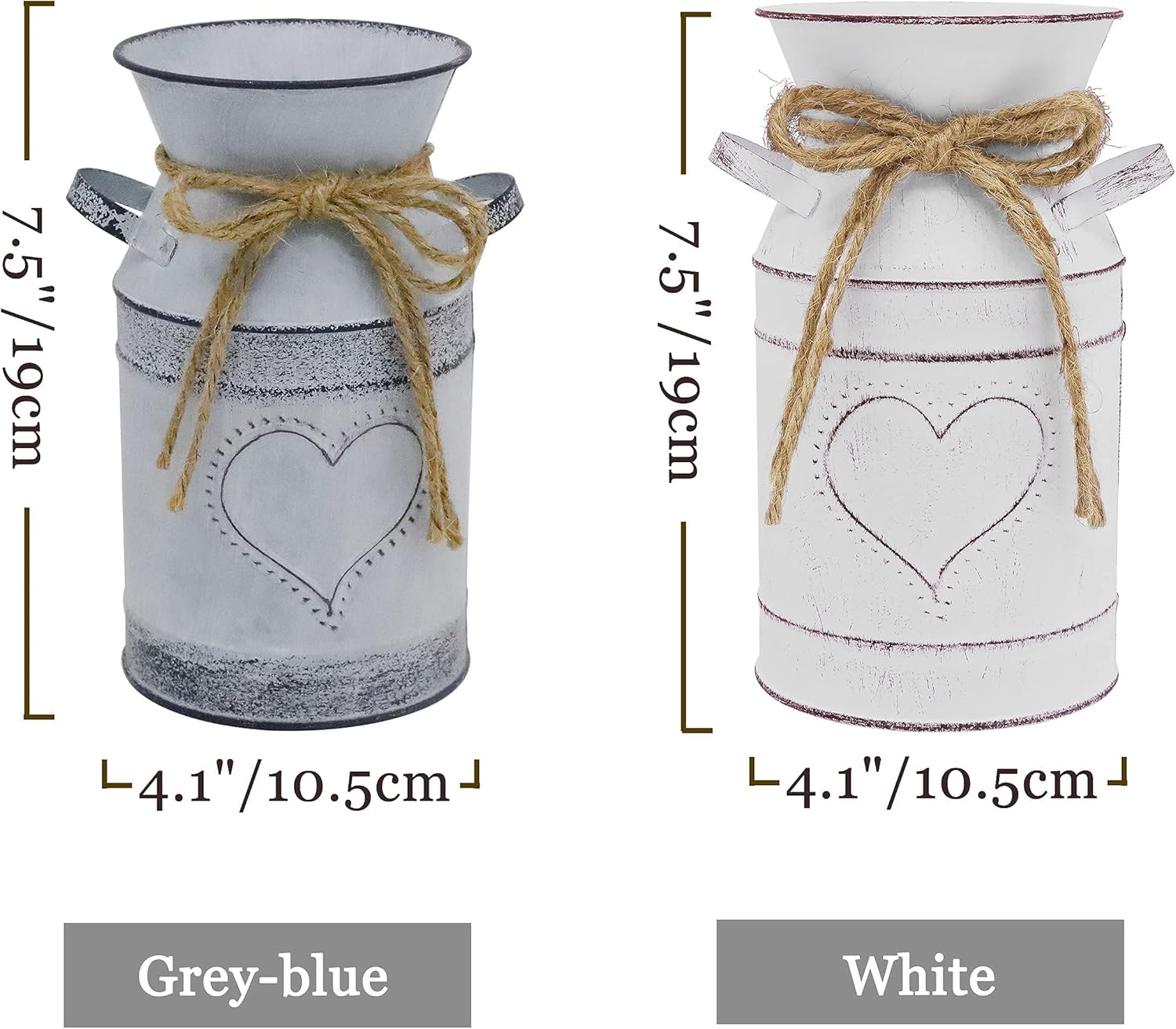 Soyizom Rustic Galvanized Milk Can Decor Vase
