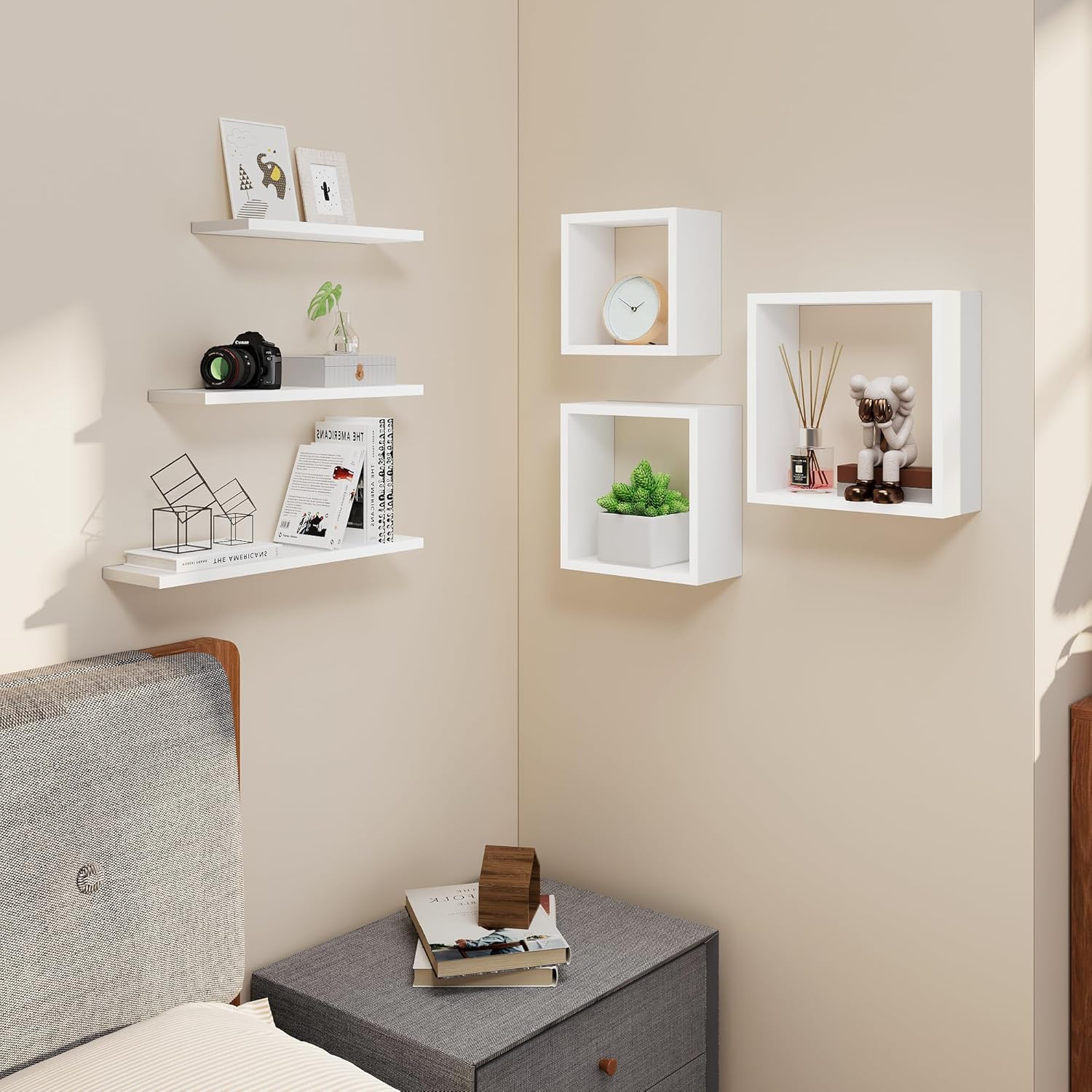 Ecowillon Floating Cube Shelves Set of 6