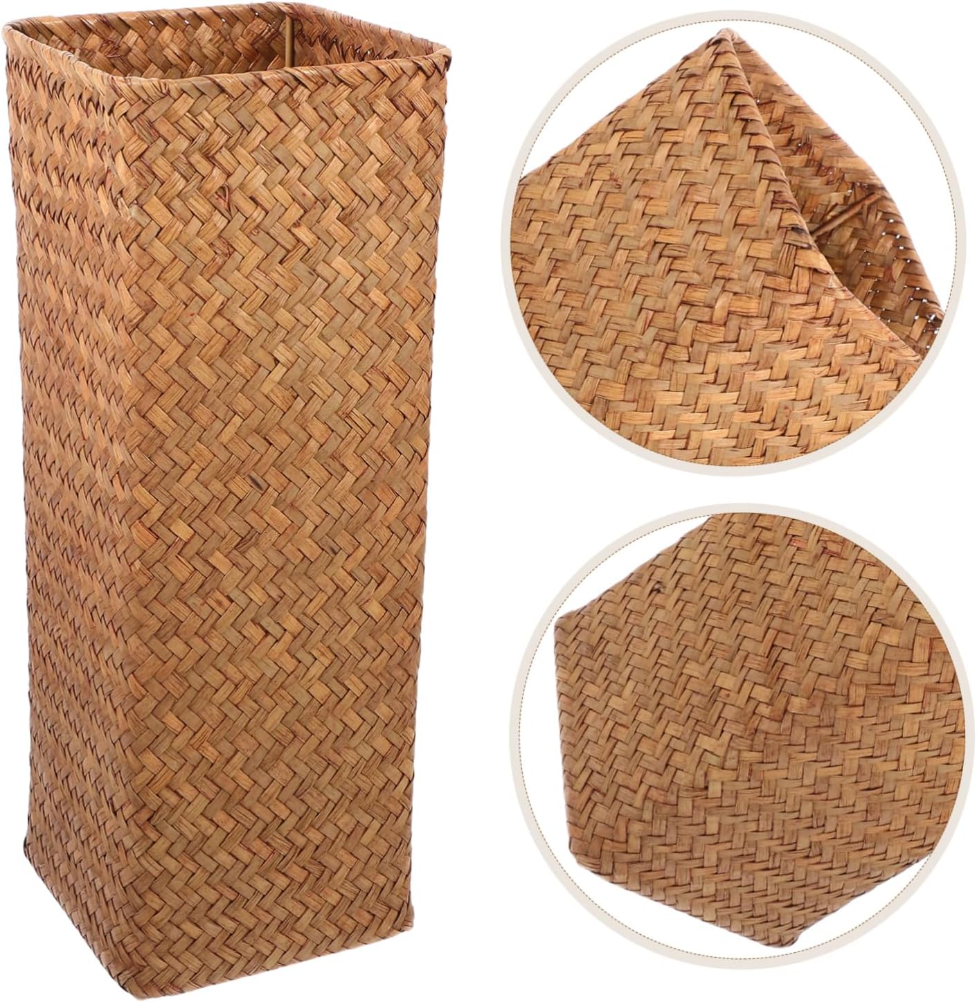 Vintage Woven Flower Vase Natural Seagrass Decorative Pot for Home Centerpieces