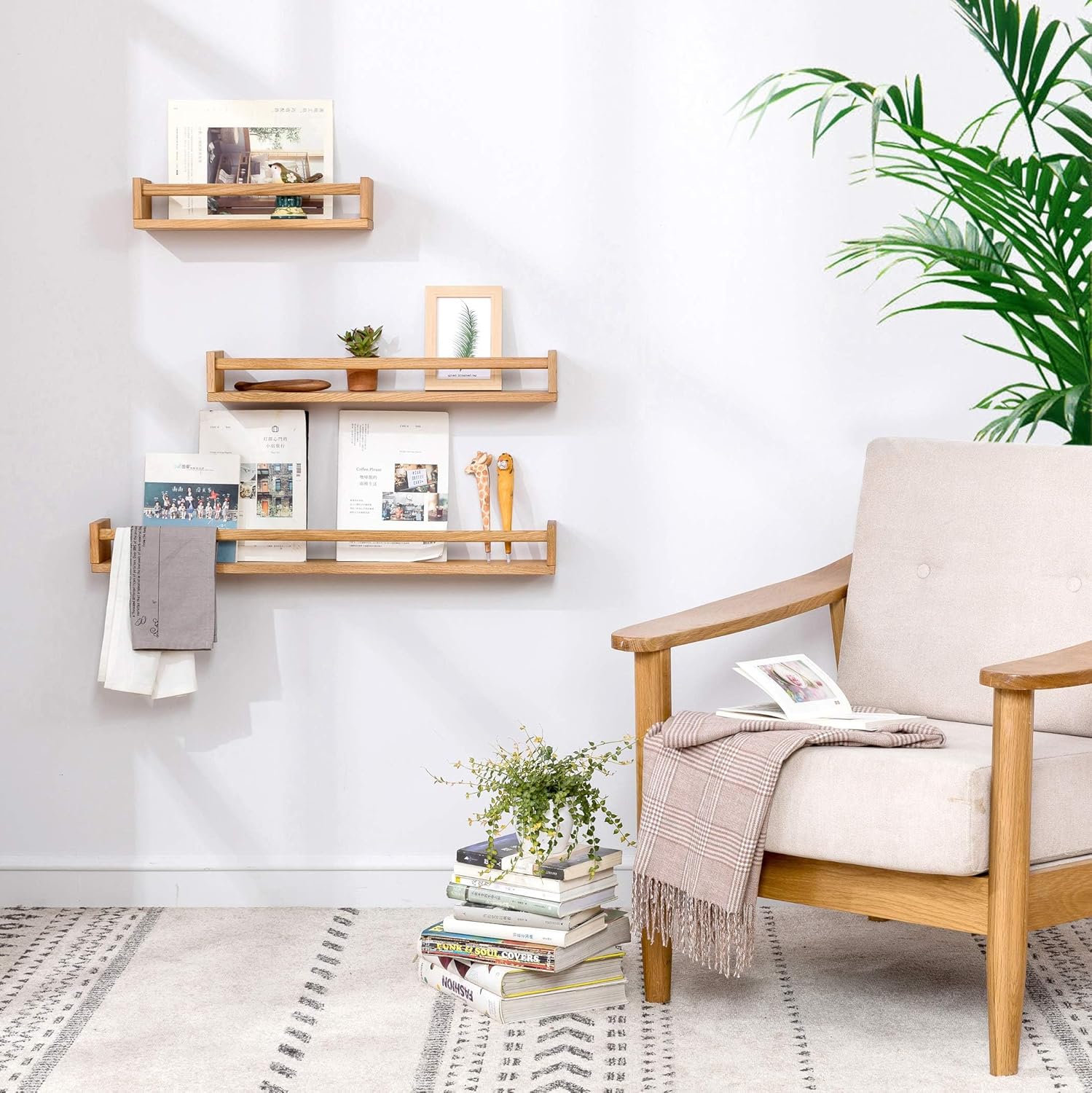 Rsuwiz 24 Inch Floating Oak Shelves for Kids