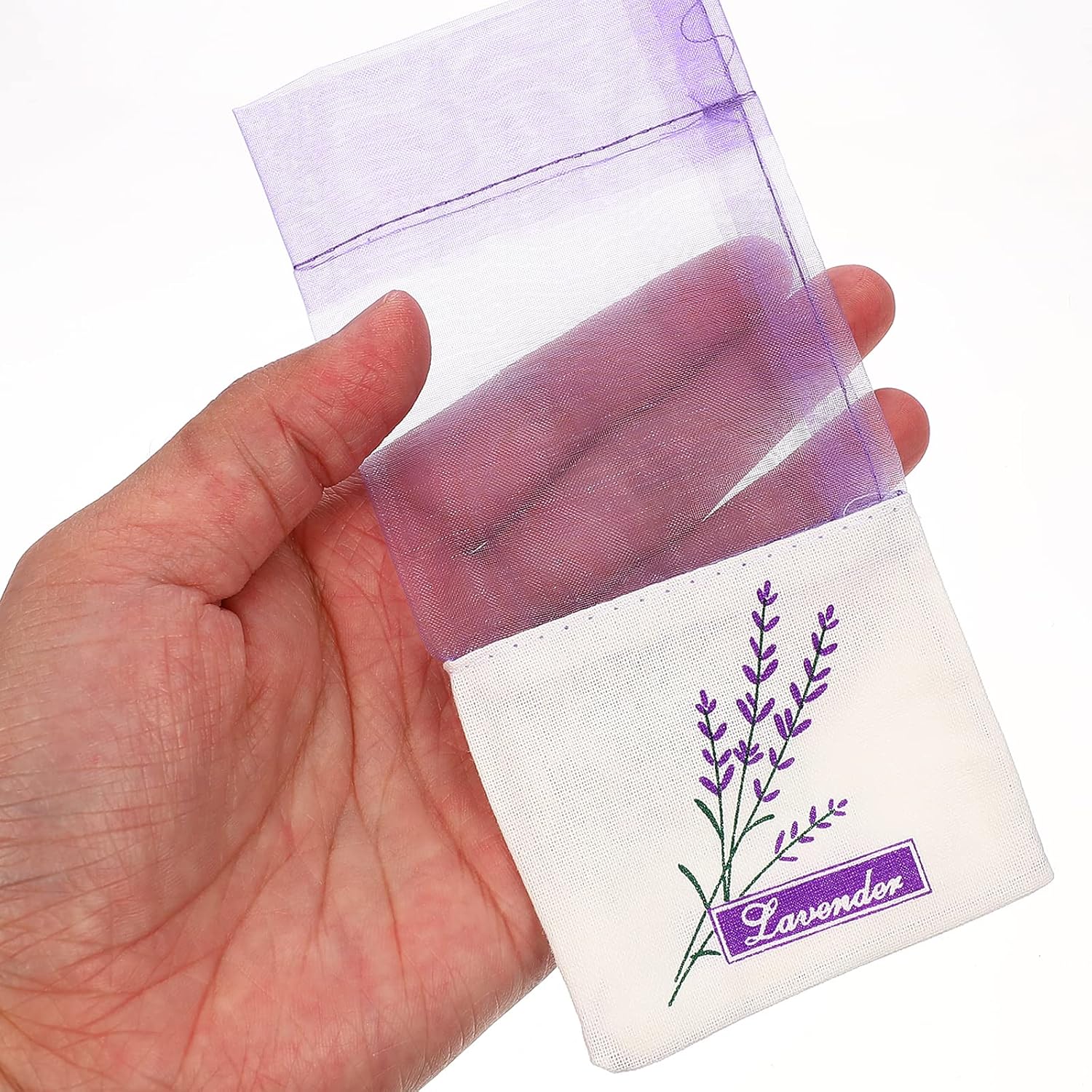 30 Pcs Lavender Sachet Bags Empty Mesh Drawstring Organza Cotton Ramie