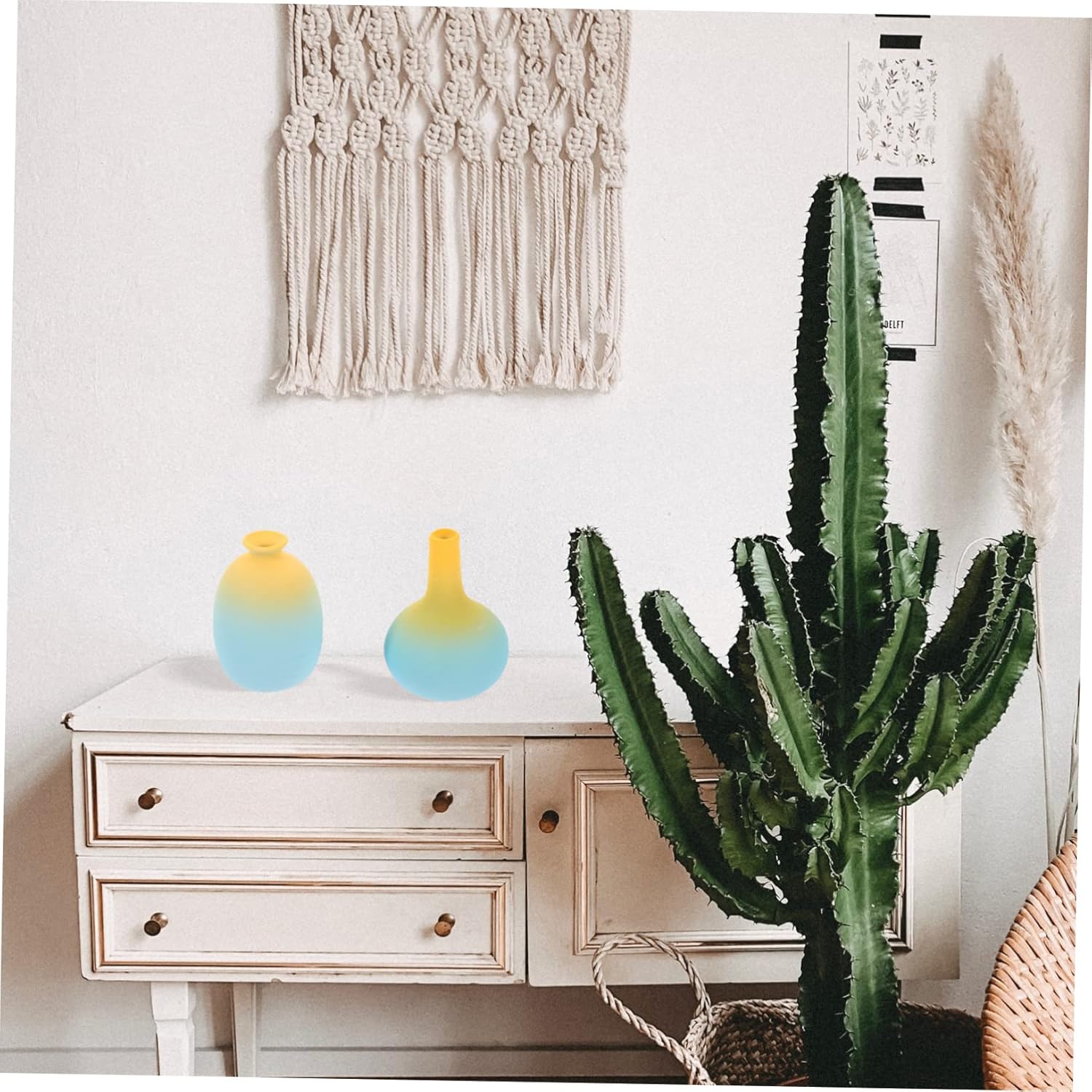 2pcs Rustic Style Gradient Ceramic Vase for Home Decor