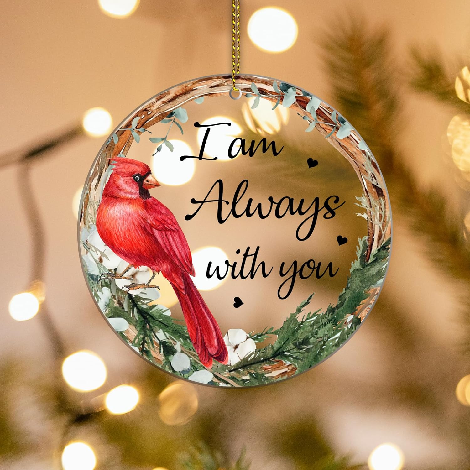 HYTURTLE Memorial Cardinal Christmas Ornament - Sympathy Gift for Loss of Loved Ones