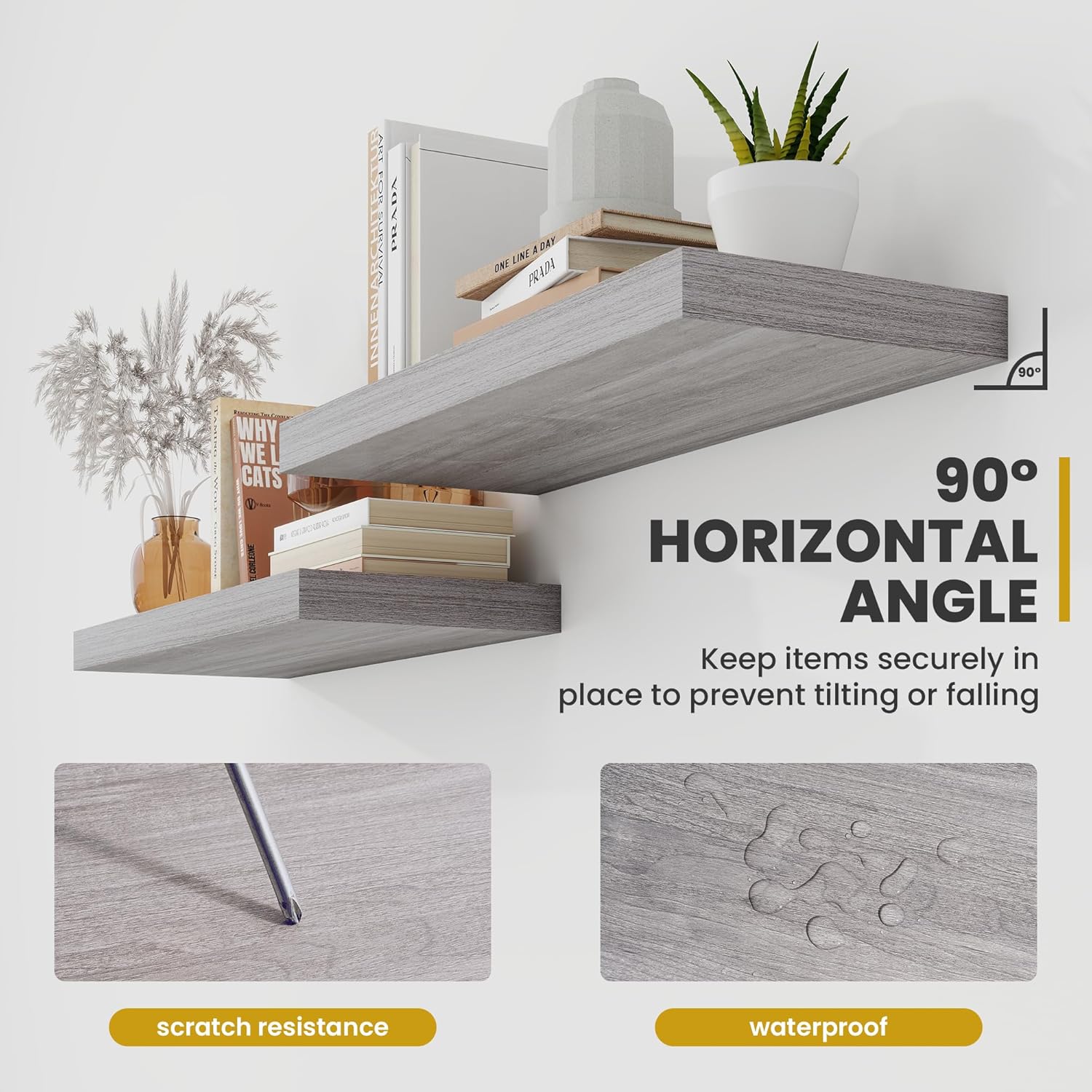 30 Inch Floating Shelves Set of 2 with Rustic Design