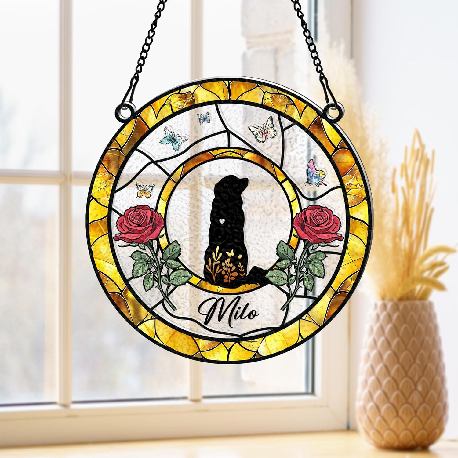 Personalized Dog Lover Suncatcher Custom Dog Breed Decor