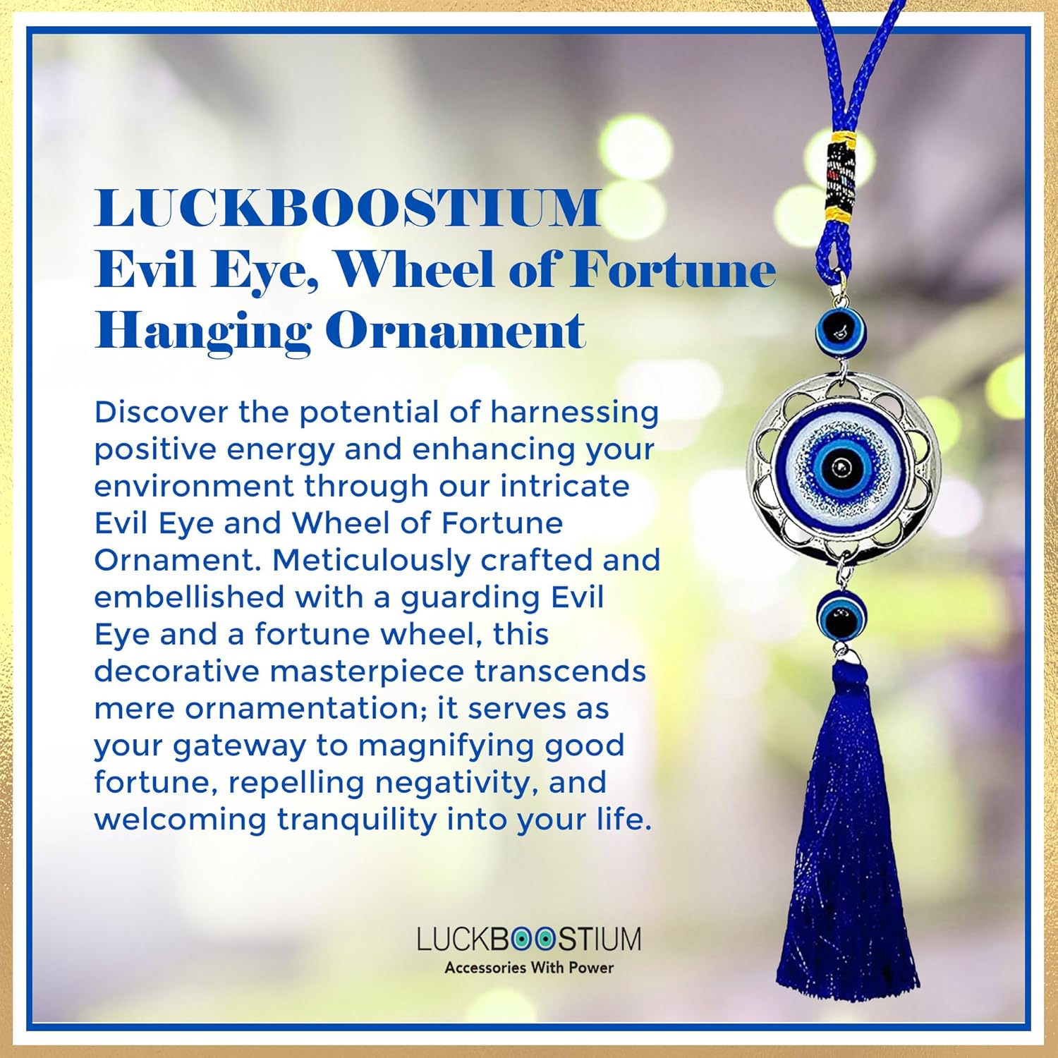 LUCKBOOSTIUM Evil Eye Keychain - Good Luck Protection Charm