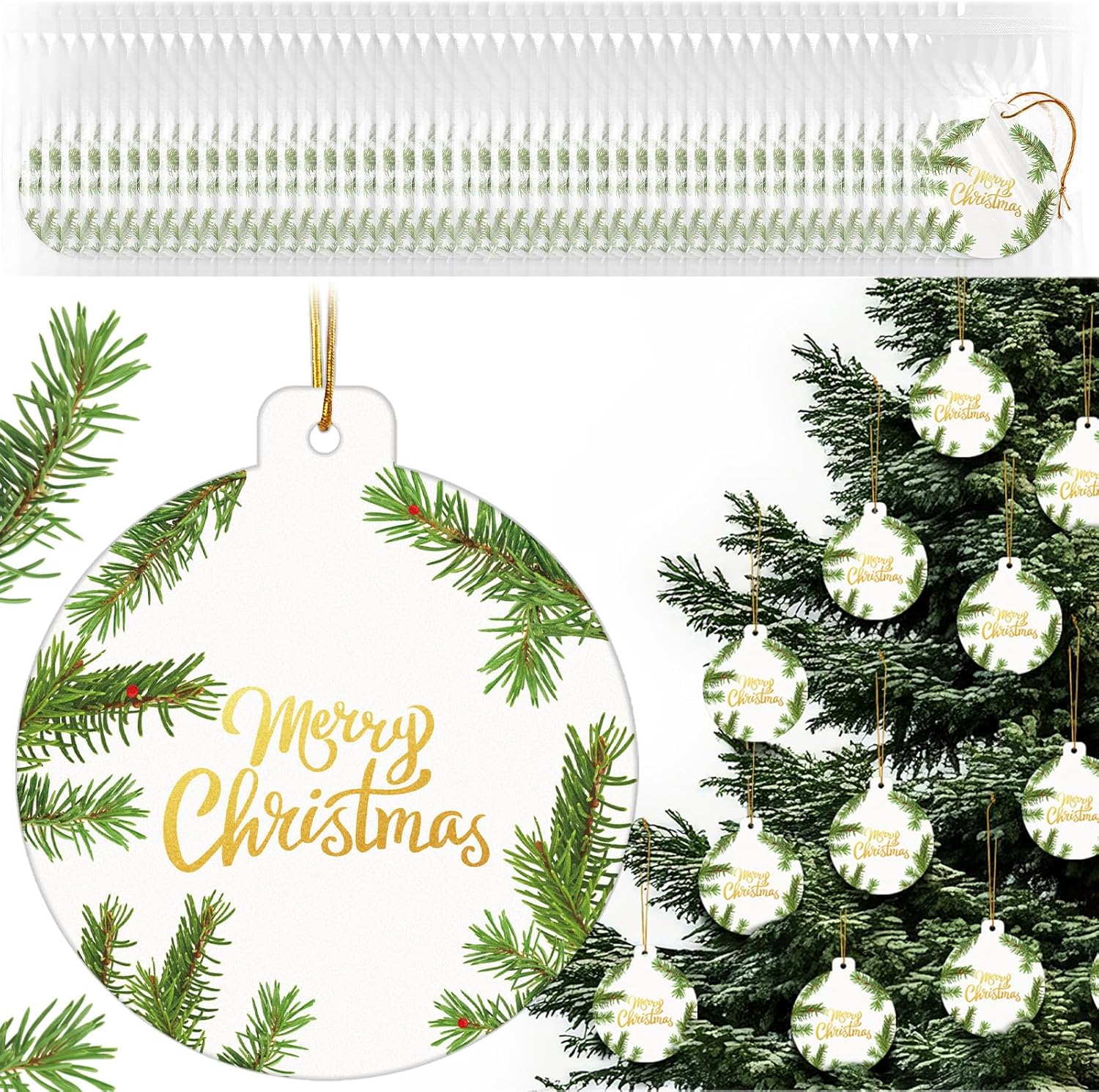 12 Pcs Cedar Fir Scented Christmas Ornaments