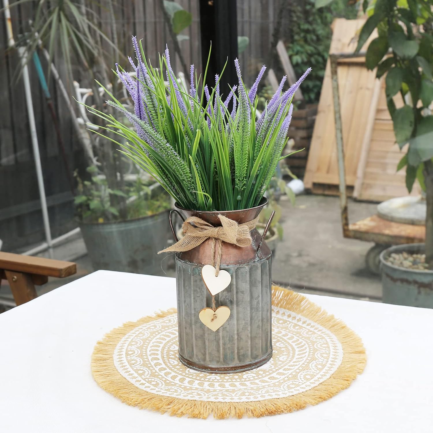 Rustic Brown Galvanized Milk Can Metal Vase 84 Inch