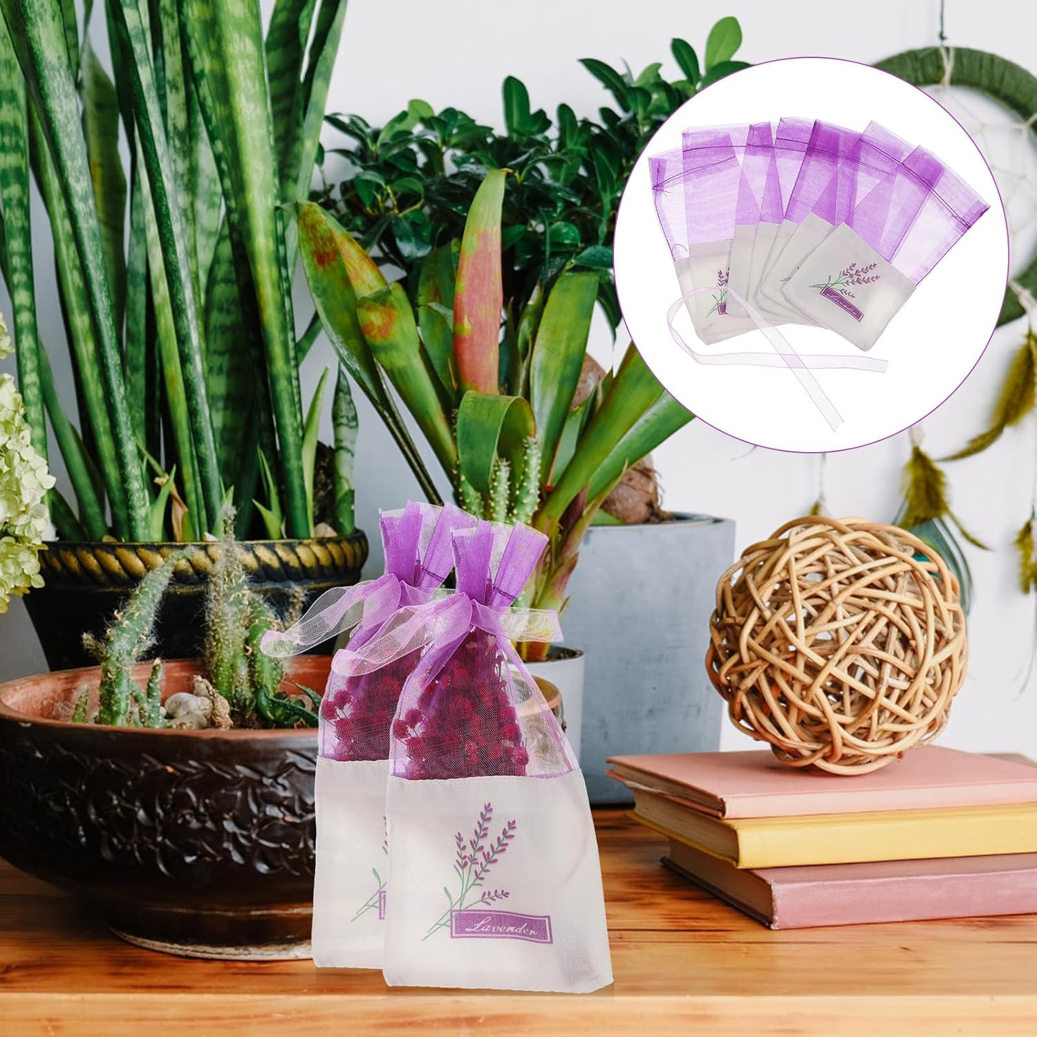 FOMIYES Lavender Sachets 30pcs Empty Gauze Bags