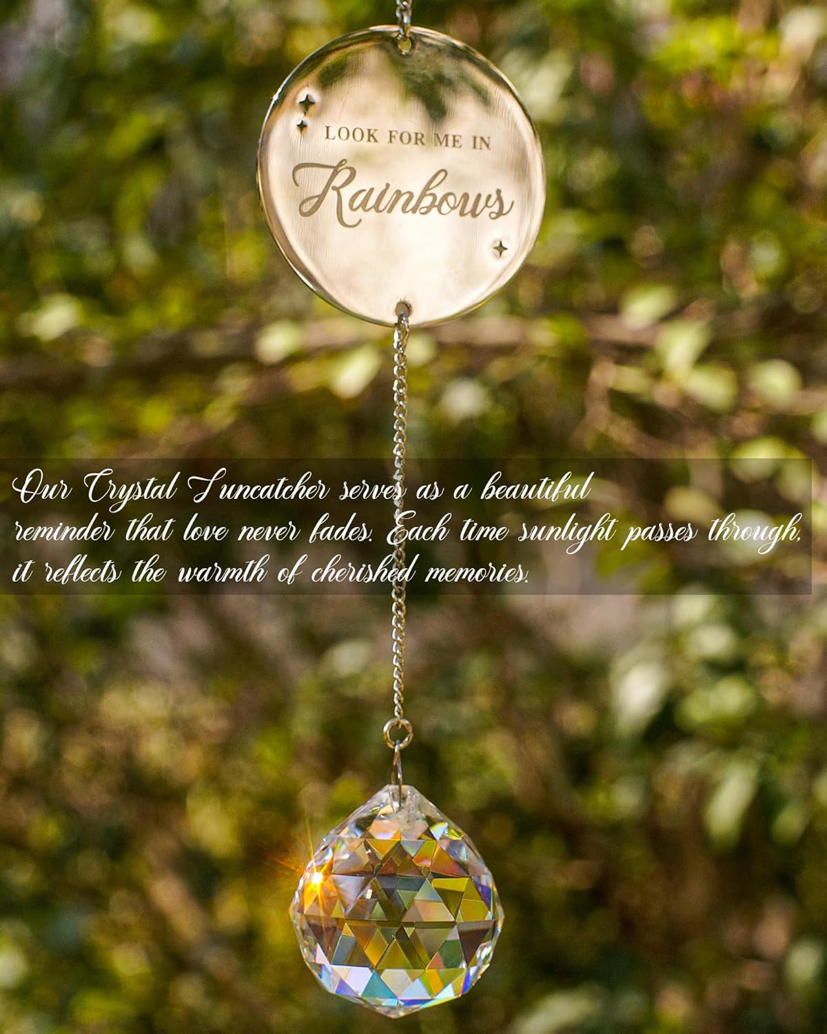 Modern Memorial Gift 40mm Crystal Suncatcher Rainbow Maker