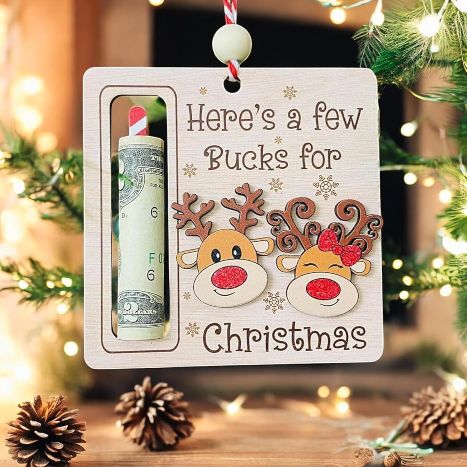 AXAHUHA Reindeer Money Holder Christmas Ornament