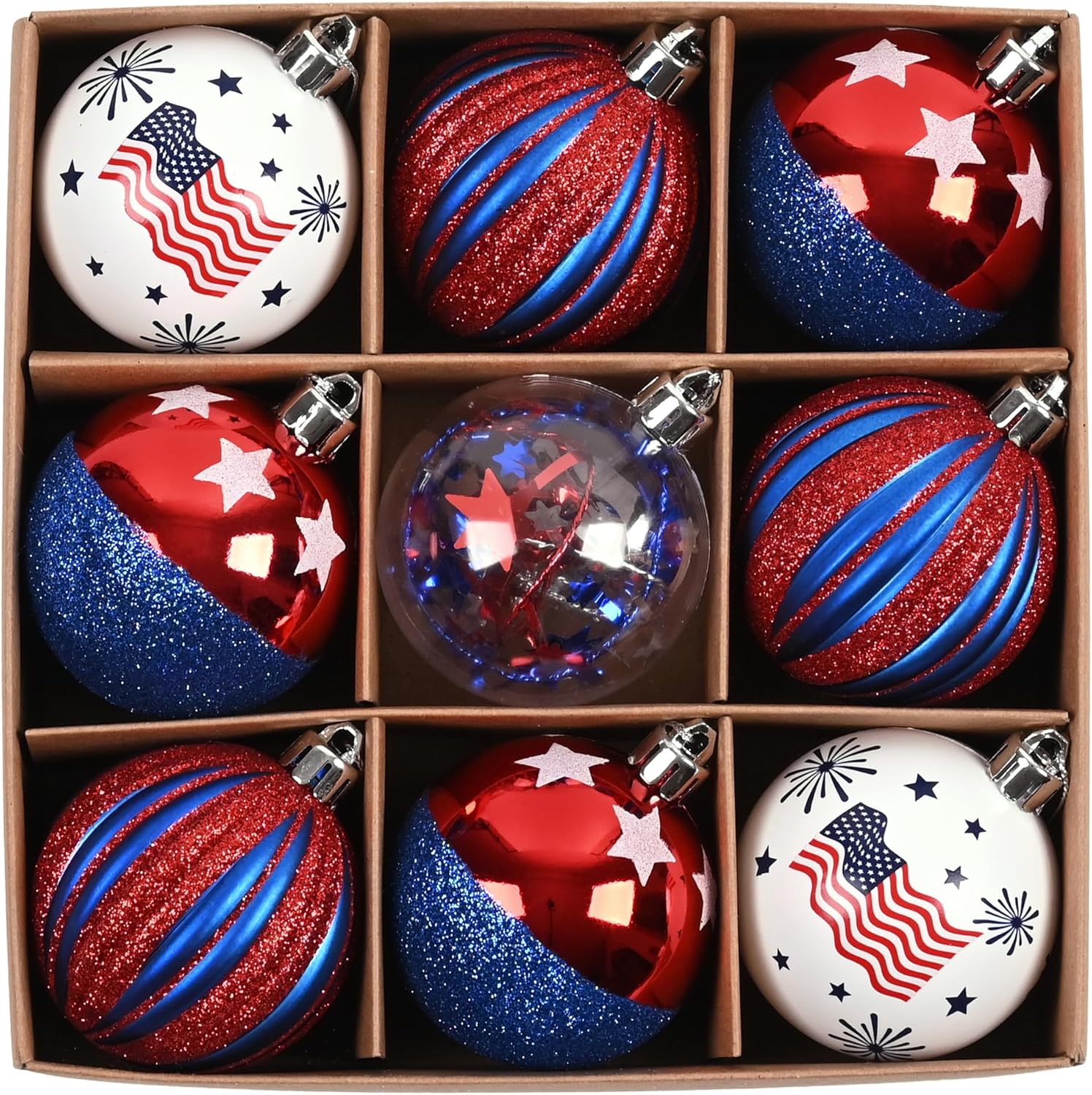 DecorbyHannah 4th of July Tree Decorations Red White Blue