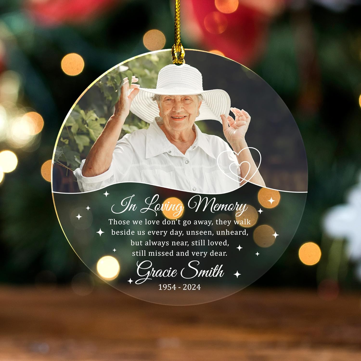 Personalized Memorial Christmas Ornament - Custom Remembrance Gift