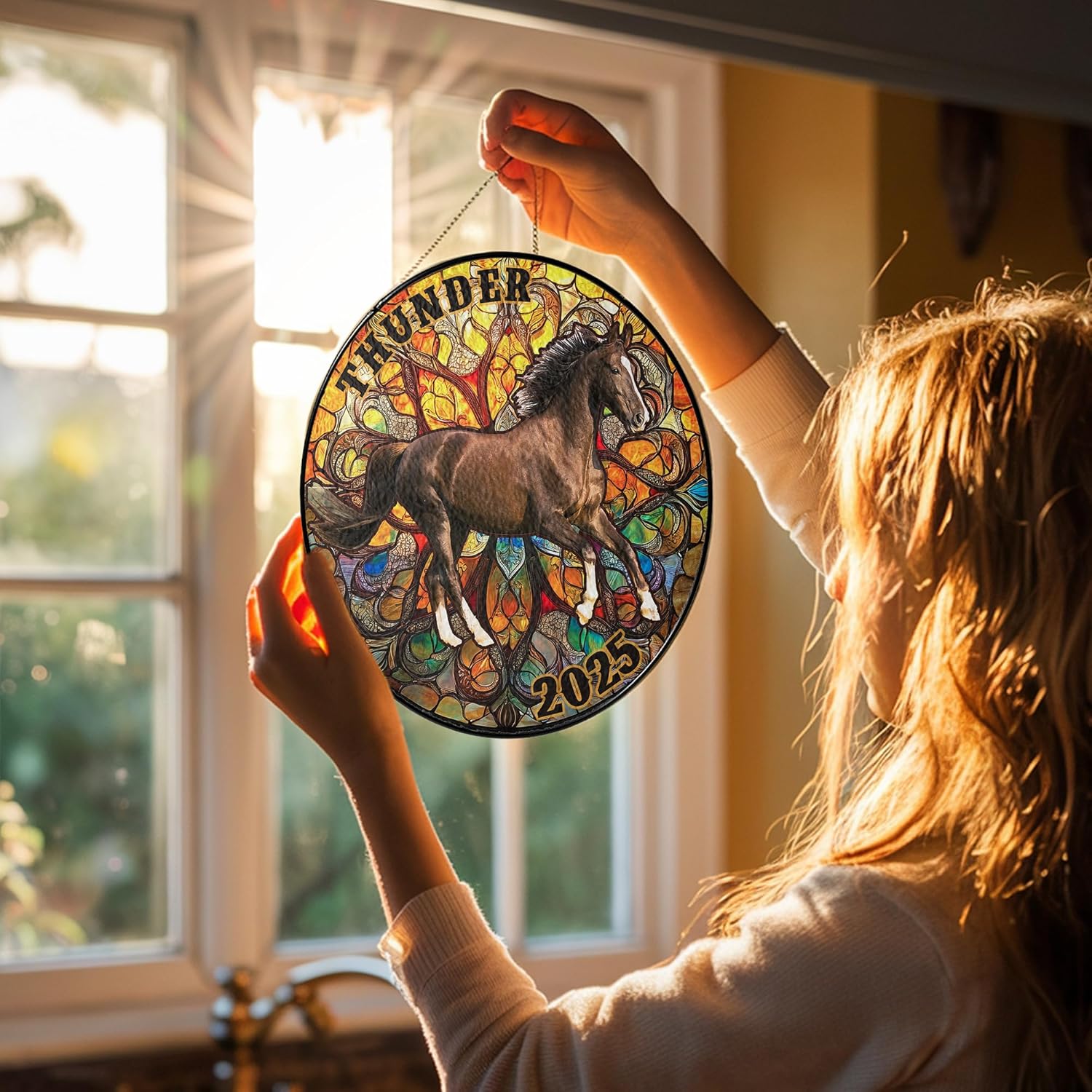 Personalized Pet Portrait Sun Catcher Window Decor